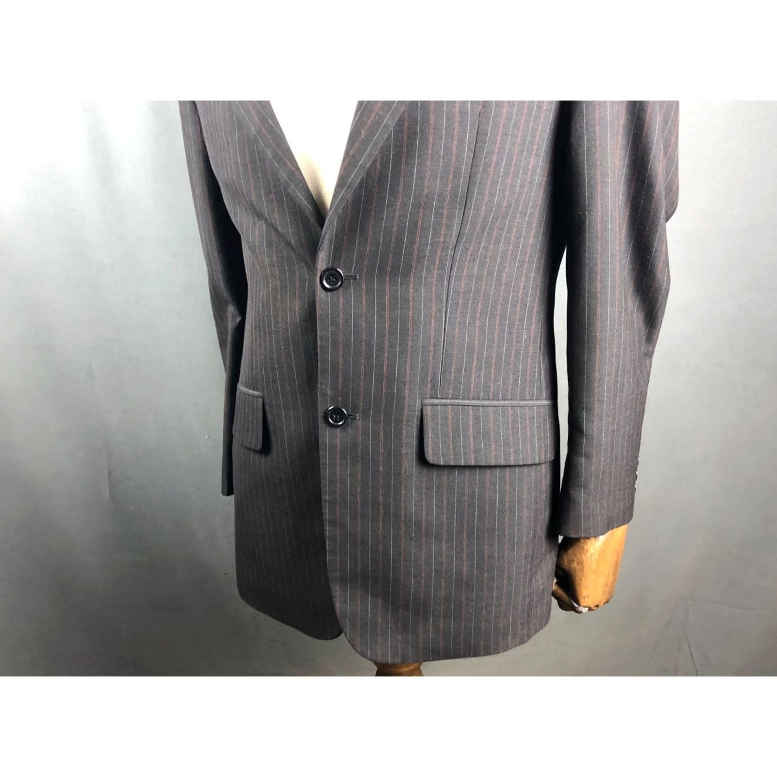 Suitsupply Suitsupply Blazer Wool Men Black Striped Size 44L - 6 Thumbnail