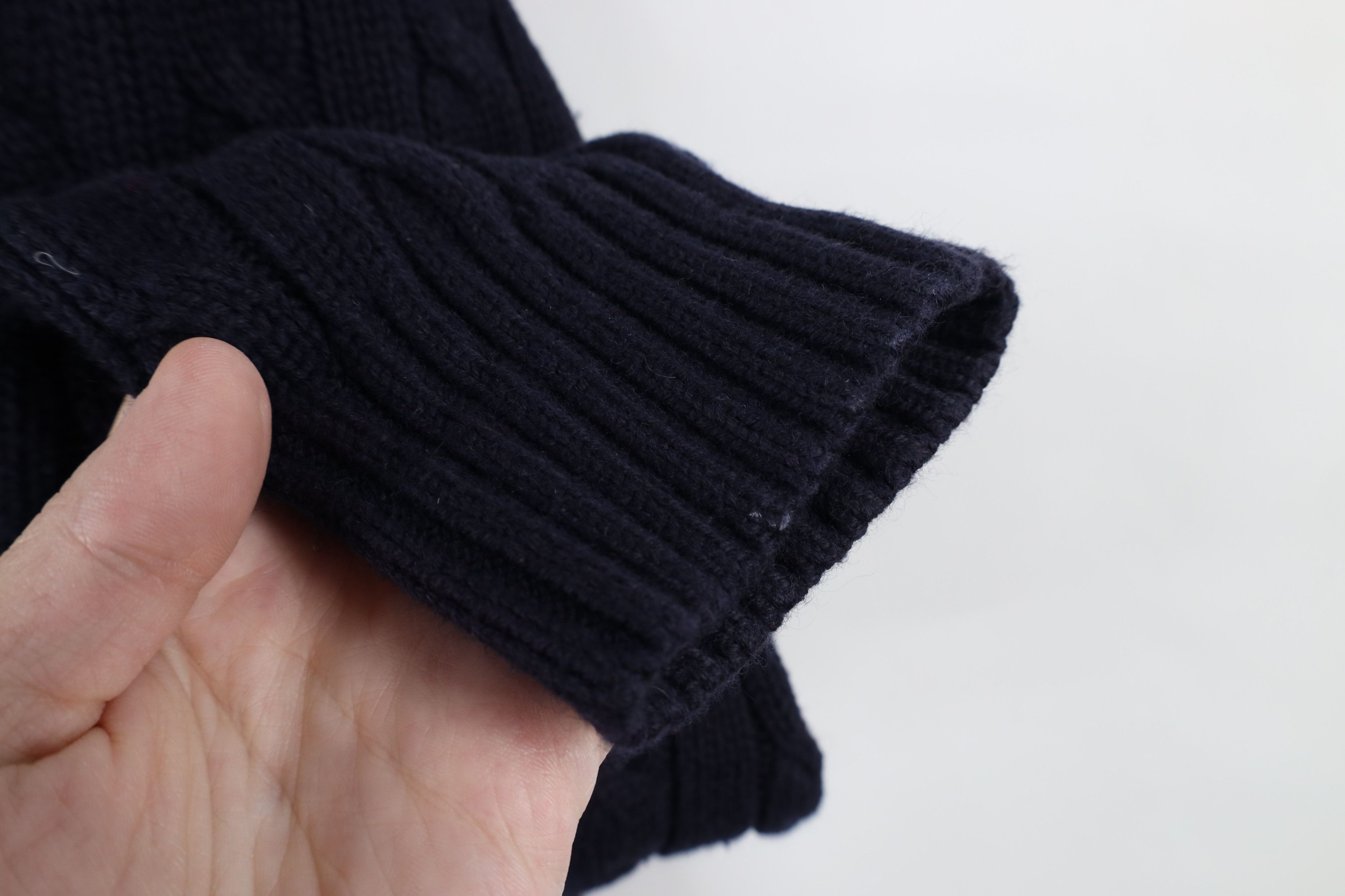 Lands' End × Vintage Vintage 90s Lands End Chunky Cable Knit Half Zip Sweater Size US L / EU 52-54 / 3 - 5 Thumbnail