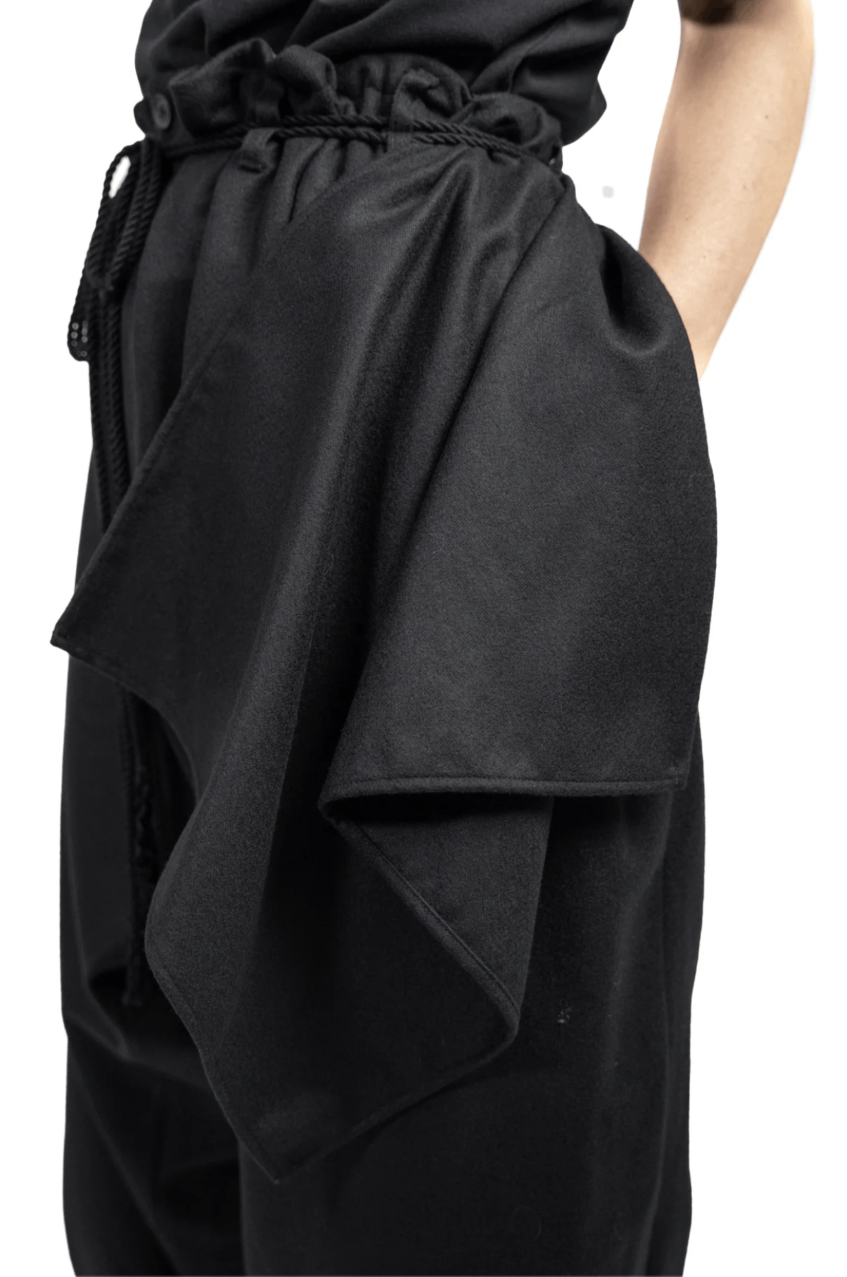 Yohji Yamamoto Pour Homme - LAYERED DRAPED PANTS