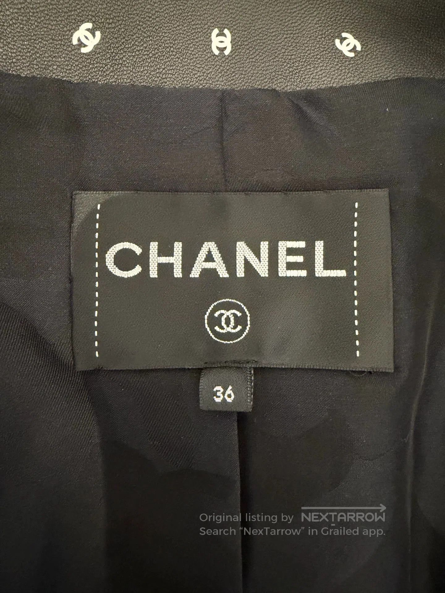 Chanel Chanel 22C Black Logo Leather Jacket. Size US XS / EU 42 / 0 - 3 Thumbnail