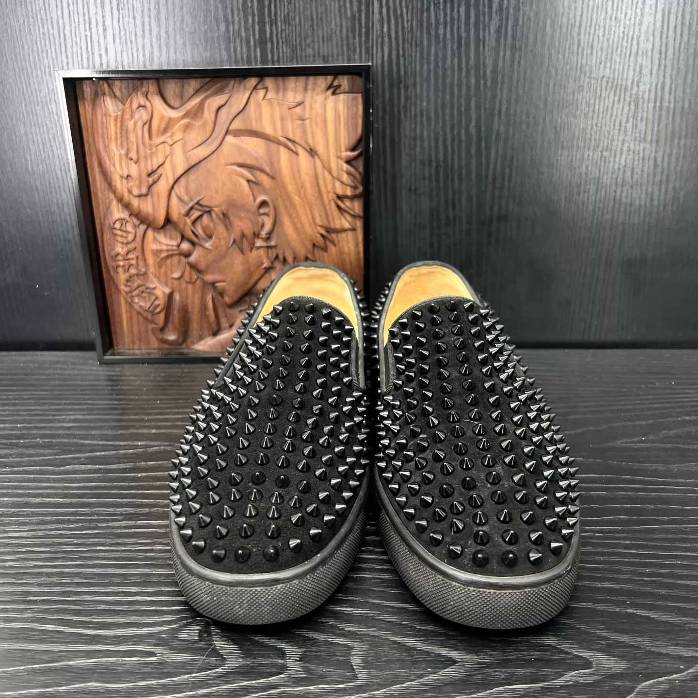 Christian Louboutin CL Full Rivets Black Slip-On Size 41 Size US 8 / EU 41 - 4 Thumbnail