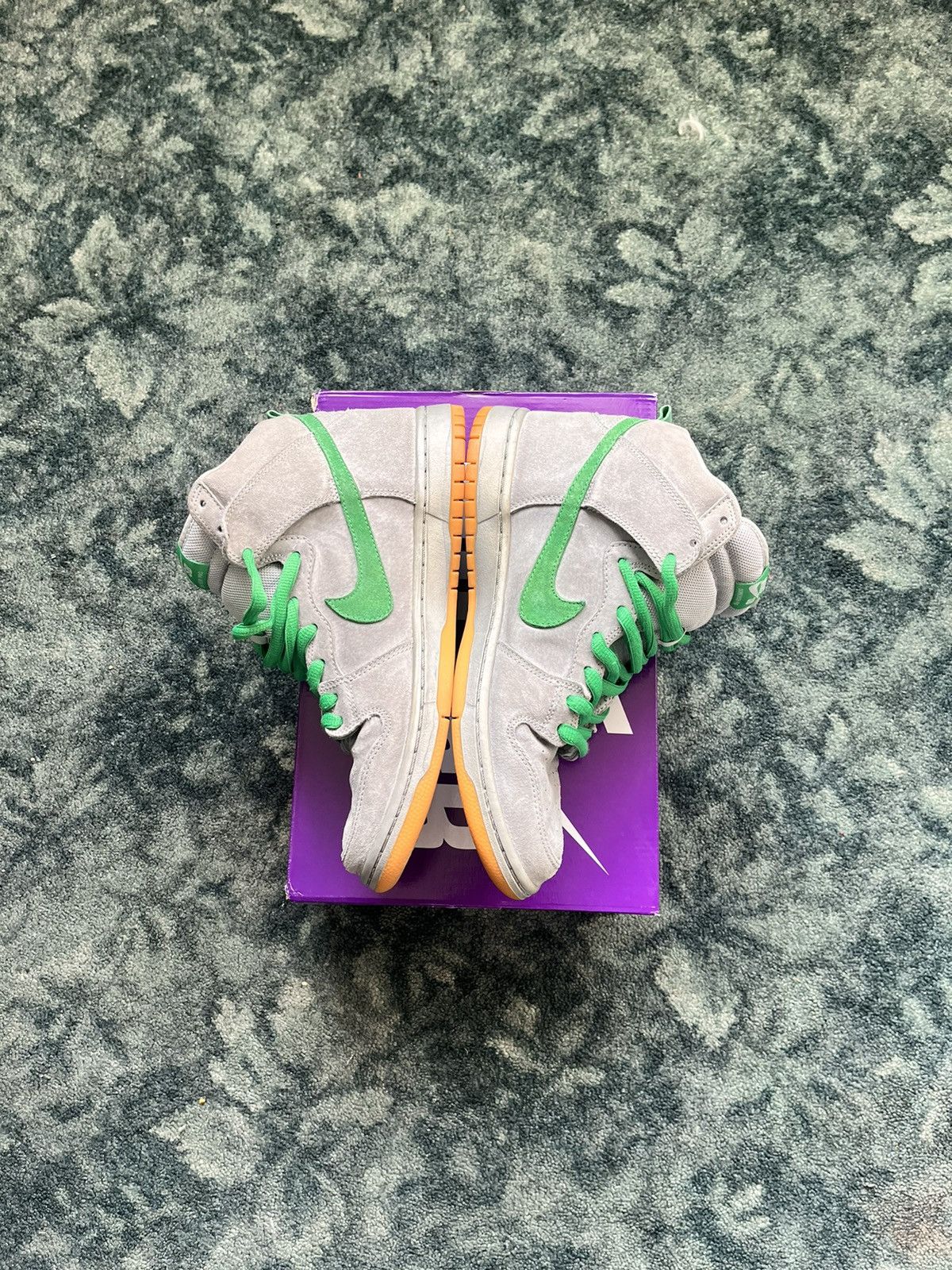 image of Nike Sb Dunk High Silver Box Shoes in Grey, Men's (Size 10)