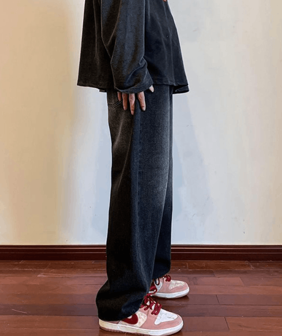 Japanese Brand American retro distressed washed straight loose jeans Size US 32 / EU 48 - 3 Thumbnail