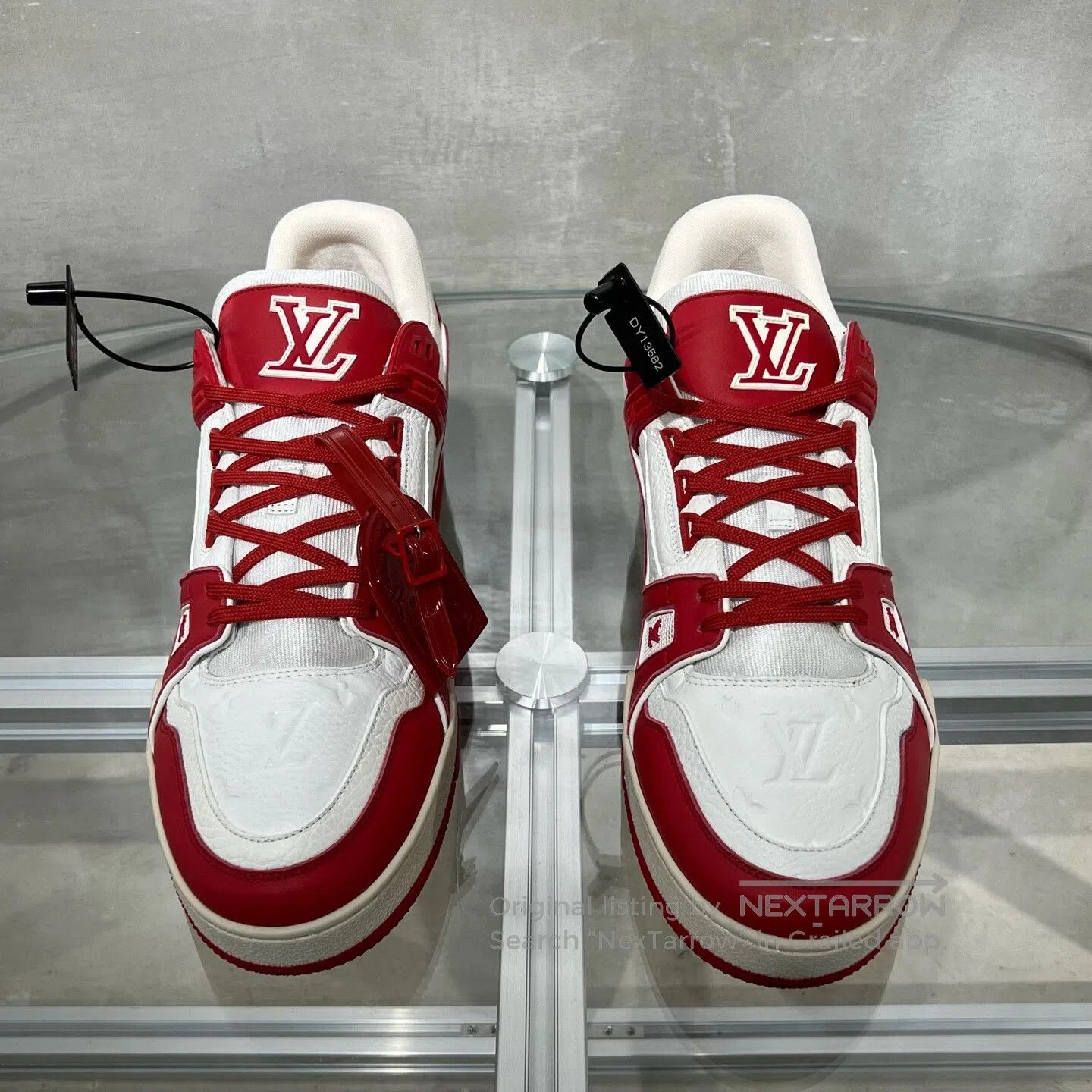 Louis Vuitton Louis Vuitton Trainer White and Red Charity Fund board sho Size US 12 / EU 45 - 2 Thumbnail