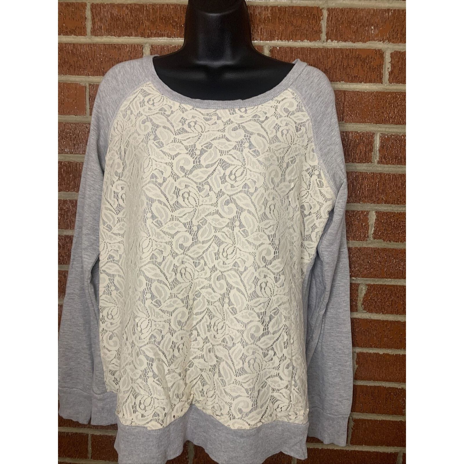 Other Maria Gabrielle Womens Pullover Sweatshirt Gray Lace Medium Size M / US 6-8 / IT 42-44 - 1 Thumbnail