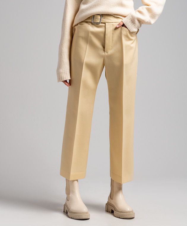 Jil Sander o1y1025 Casual Pant in Beige Size 27" / US 4 / IT 40 - 2 Thumbnail