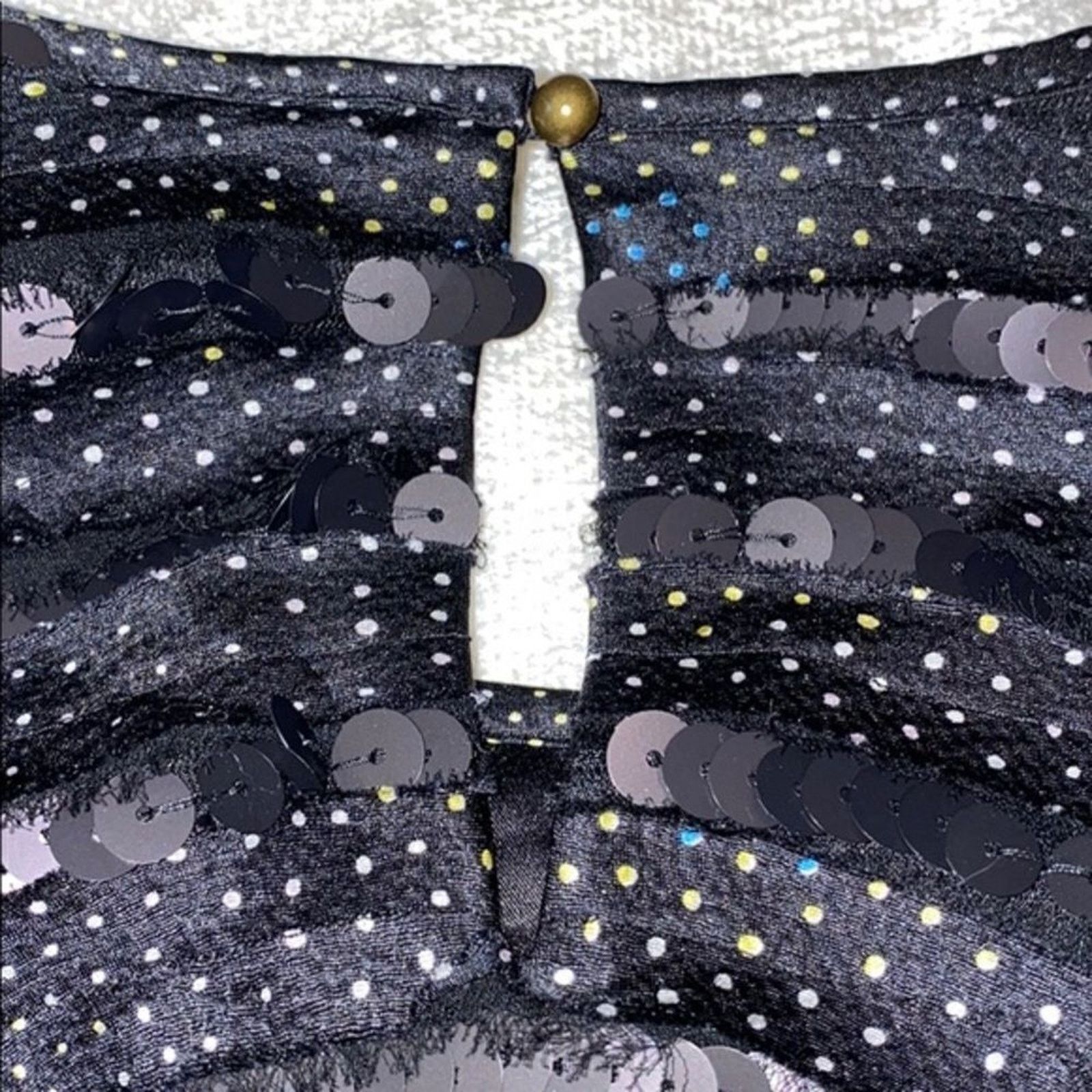 Diane von Furstenberg DVF Black Mini High Neck Sequin Dress | Sz 4 Size S / US 4 / IT 40 - 8 Thumbnail
