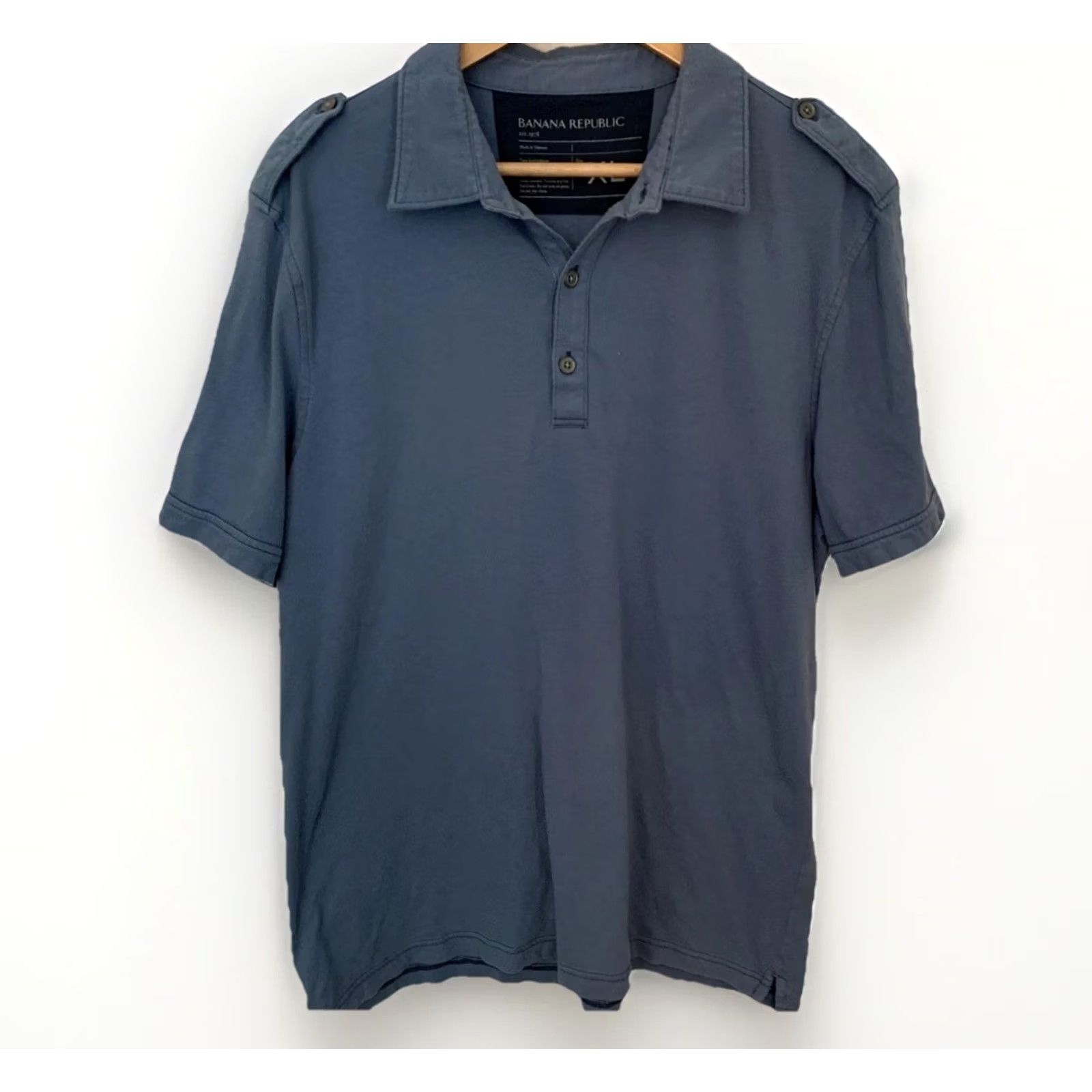 Banana Republic VINTAGE Banana Republic Polo Shirt Mens Short Sleeve 100% Cotton XL Blue Shirt Mens Size US XL / EU 56 / 4 - 2 Thumbnail