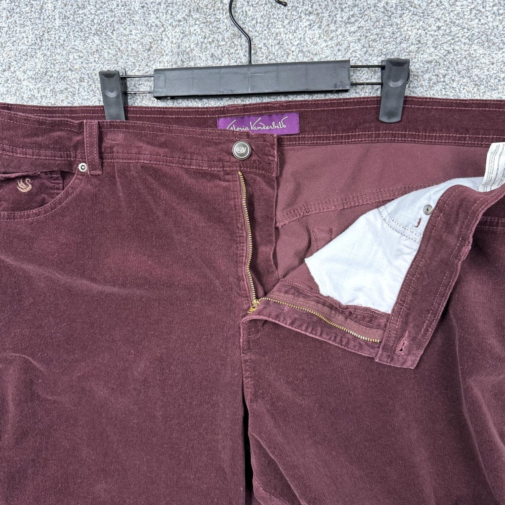 Gloria Vanderbilt Gloria Vanderbilt Pants 24W Maroon Corduroy Coastal Grandmacore Dark Academia Size 42" / US 20 - 6 Thumbnail
