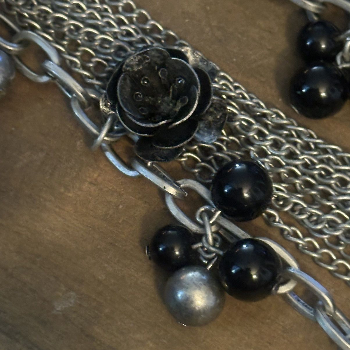 Other Multi strand silver tone roses and beads Y necklace Size ONE SIZE - 3 Thumbnail