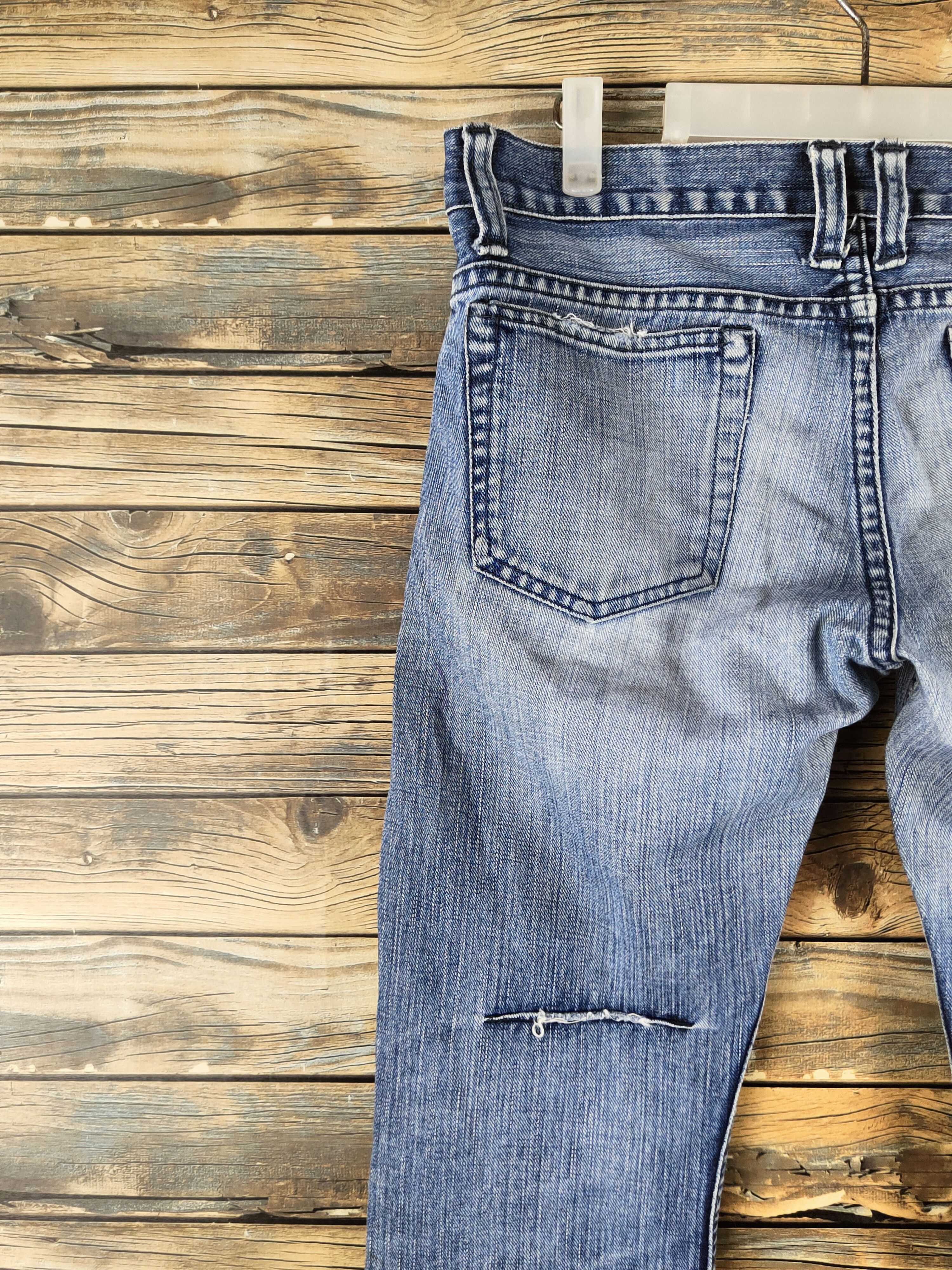 TMT d TMT Blue Distressed Ripped denim Jeans #S2911 Size 33" - 8 Thumbnail