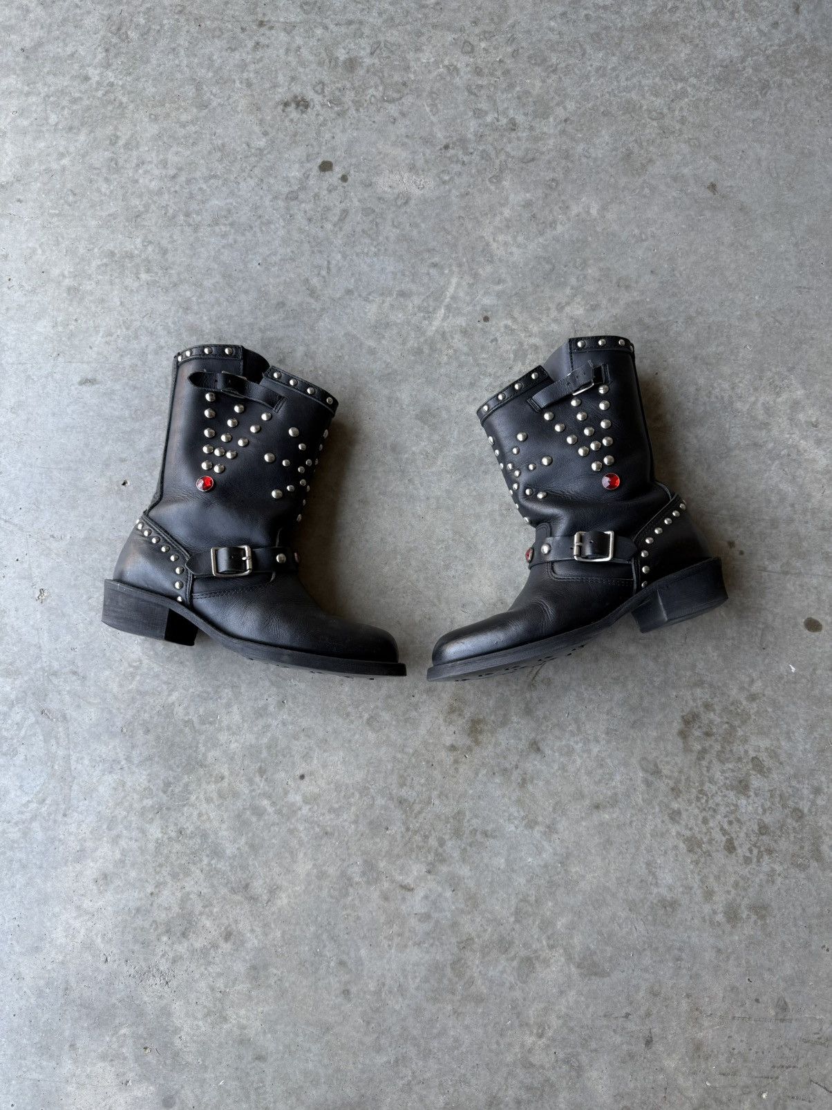 Junya Watanabe Junya Watanabe AW2002 Studded Engineer Gem Stone Boots Size US 8.5 / EU 41-42 - 3 Thumbnail