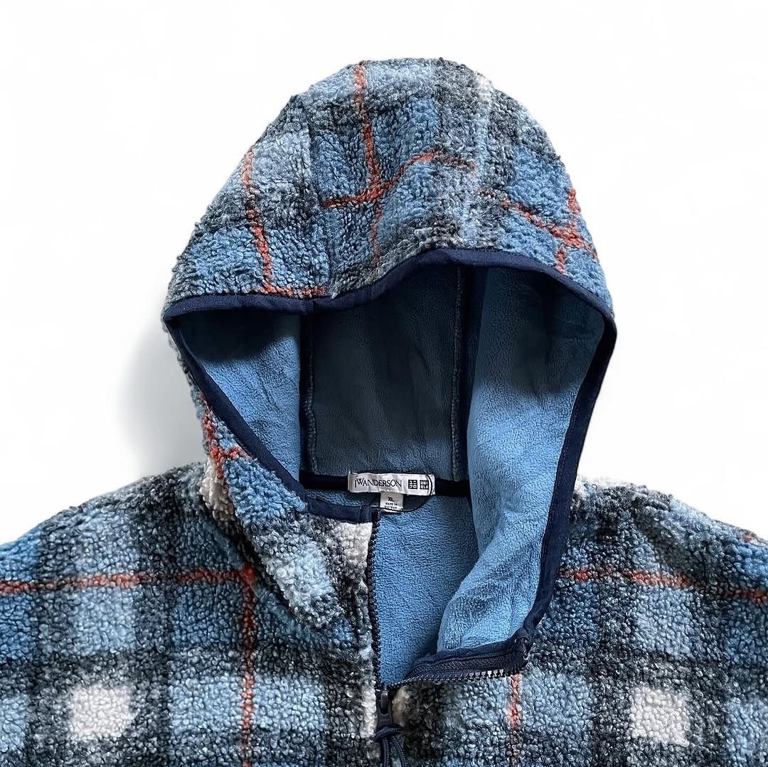JW Anderson Uniqlo x JW Anderson Plaid Fleece Hooded Jacket Size US XL / EU 56 / 4 - 8 Thumbnail