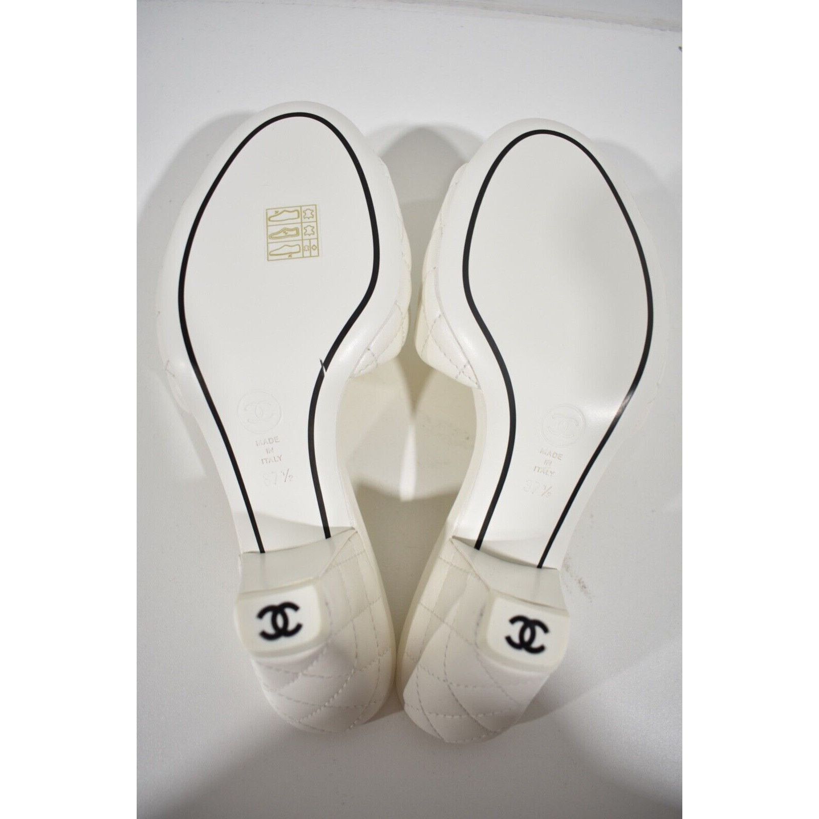 Chanel REV Quilted CC Logo Cone Heel Mule Slide Sandal 37.5 Size US 7.5 / IT 37.5 - 12 Thumbnail