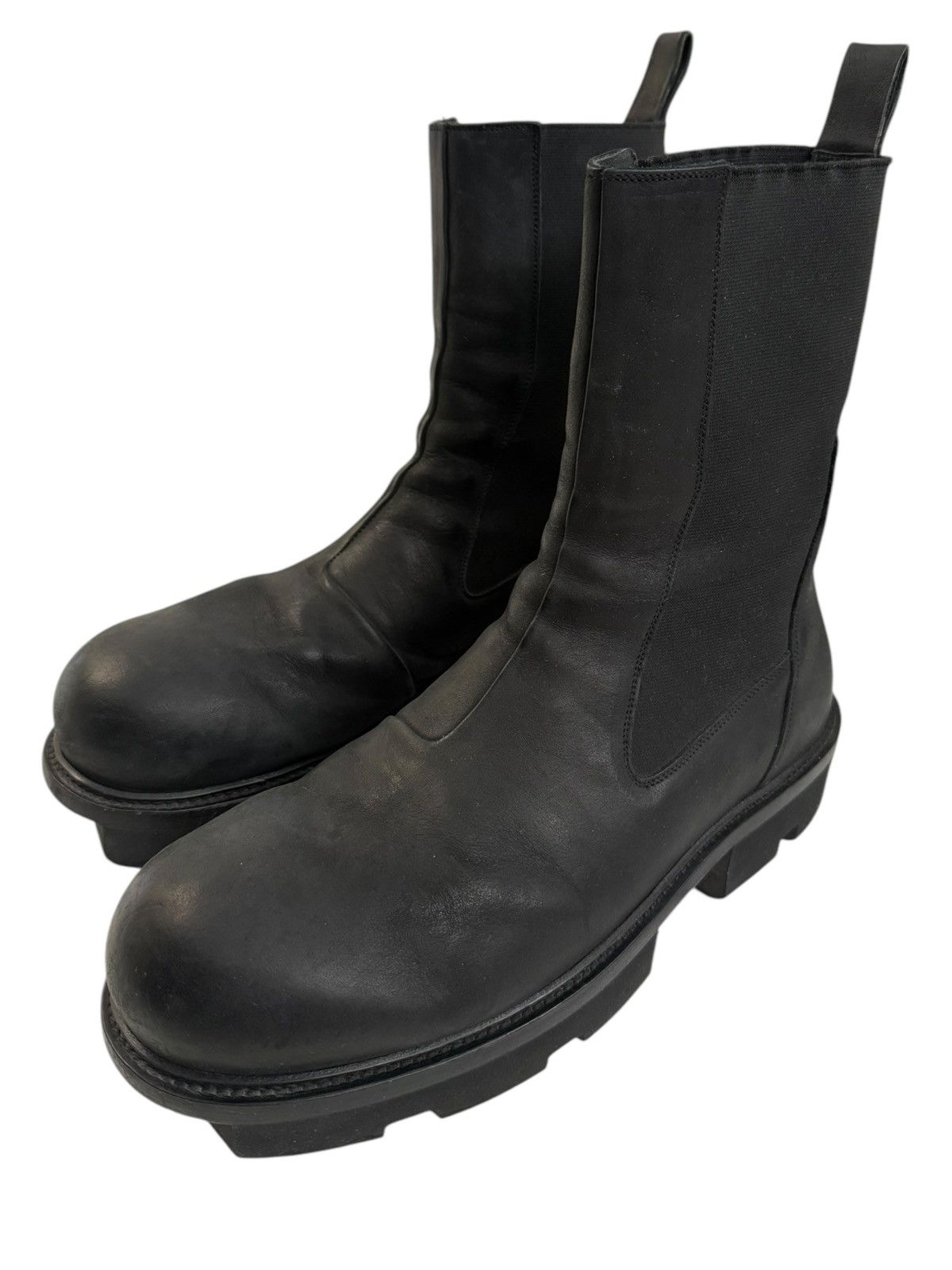 Rick Owens Oiled Leather Megatooth Sole Bozo Boot Size US 12 / EU 45 - 2 Thumbnail