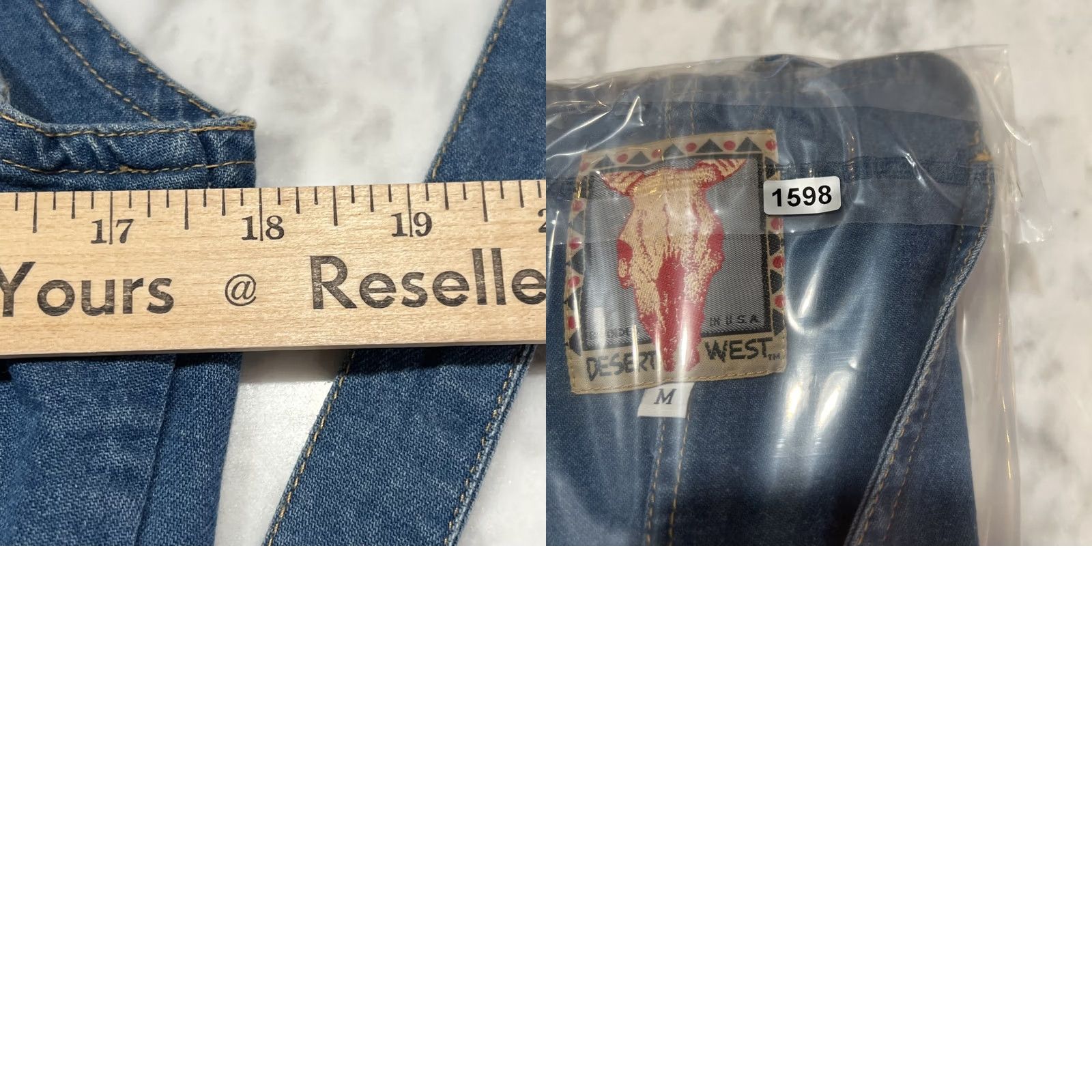 Denime VINTAGE Desert West Vest Women M Blue Buffalo Buttons Denim Size M / US 6-8 / IT 42-44 - 9 Thumbnail