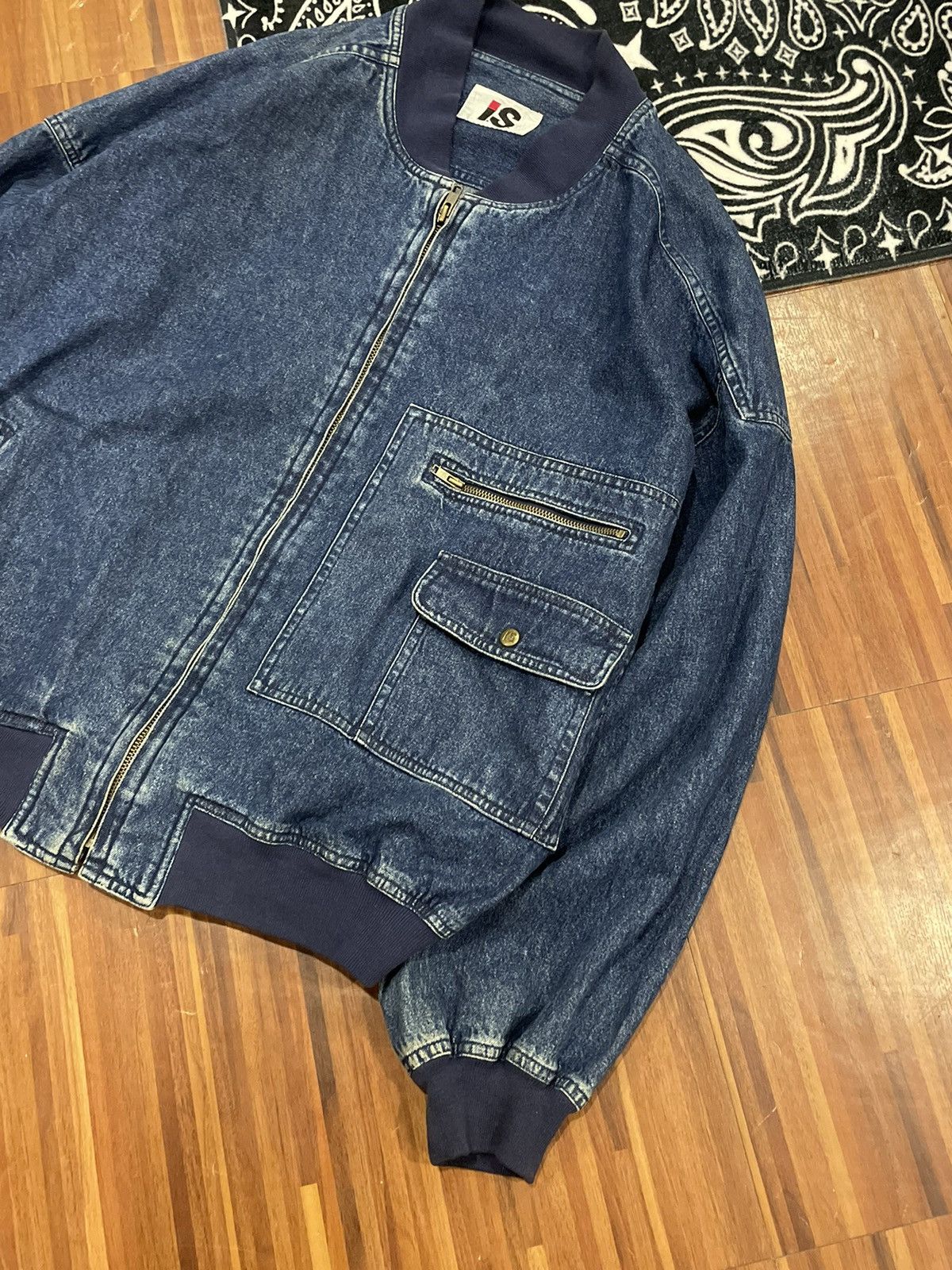Issey Miyake Vintage 80’s Issey Miyake Denim Bomber Jacket Size US M / EU 48-50 / 2 - 5 Thumbnail