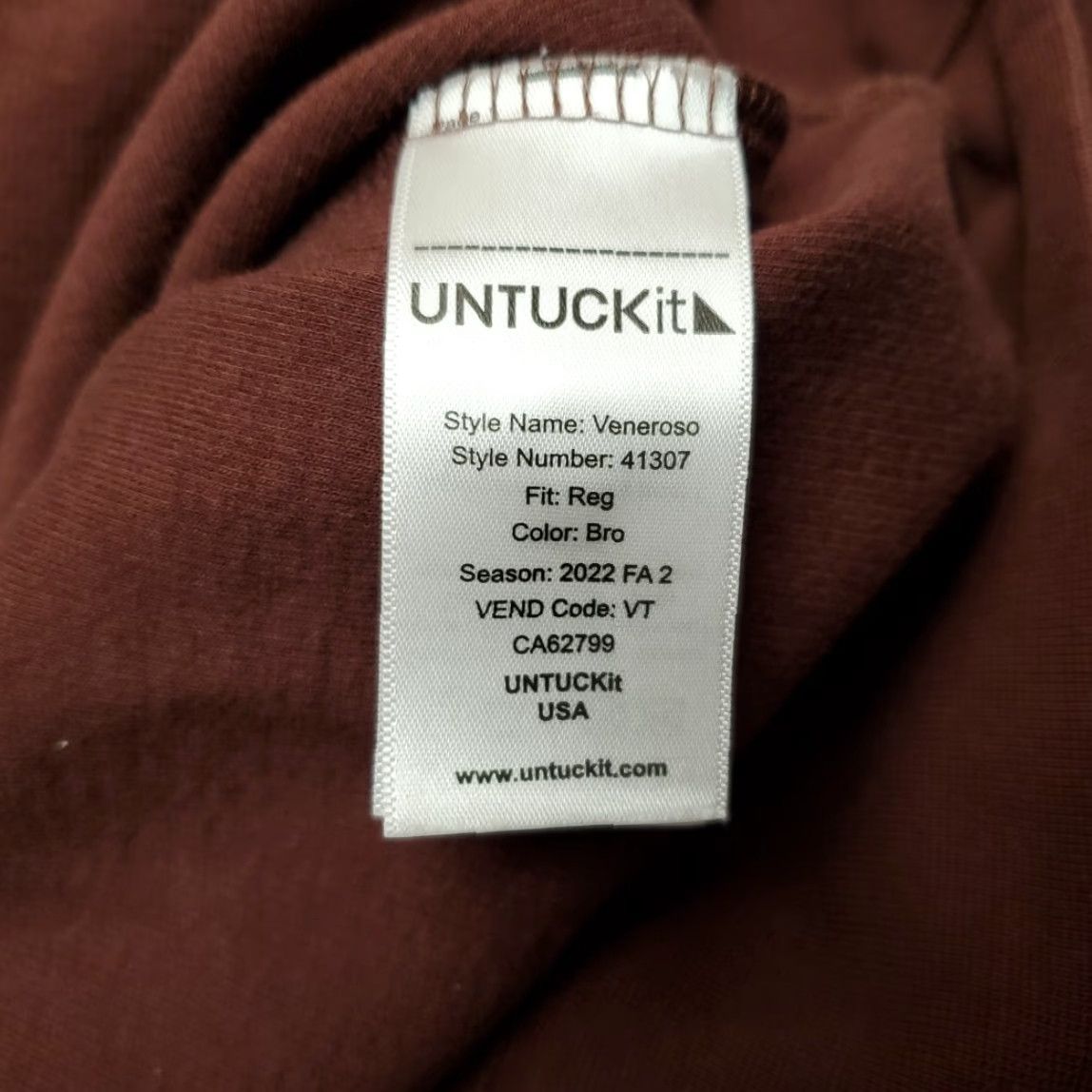 UNTUCKit UNTUCKit Mens L Brown Vanerosa Henley Long Sleeve Viscose Blend Pullover Shirt Size US L / EU 52-54 / 3 - 6 Thumbnail