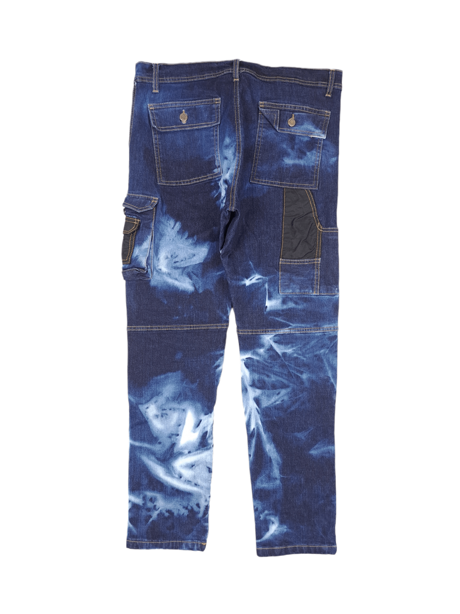 Japanese Brand 💎 Crazy Vintage 32/30 Y2K Bleached Blue Carpenter Jeans Size US 32 / EU 48 - 2 Thumbnail