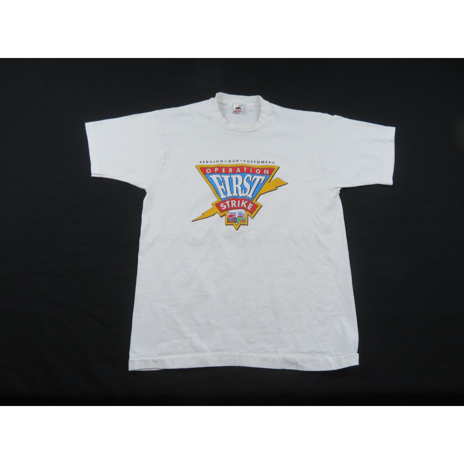 Fruit Of The Loom Pepsi Operation First Strike T-Shirt White Sz XL 1990s Size US XL / EU 56 / 4 - 1 Thumbnail
