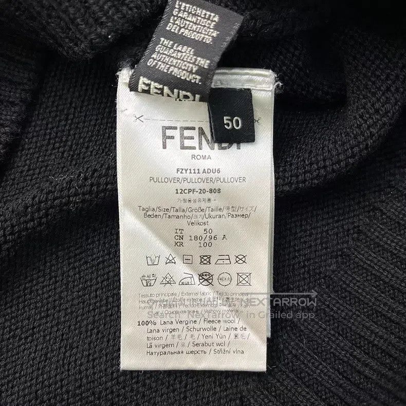 Fendi Fendi Large Logo Black Sweater Size US M / EU 48-50 / 2 - 4 Thumbnail