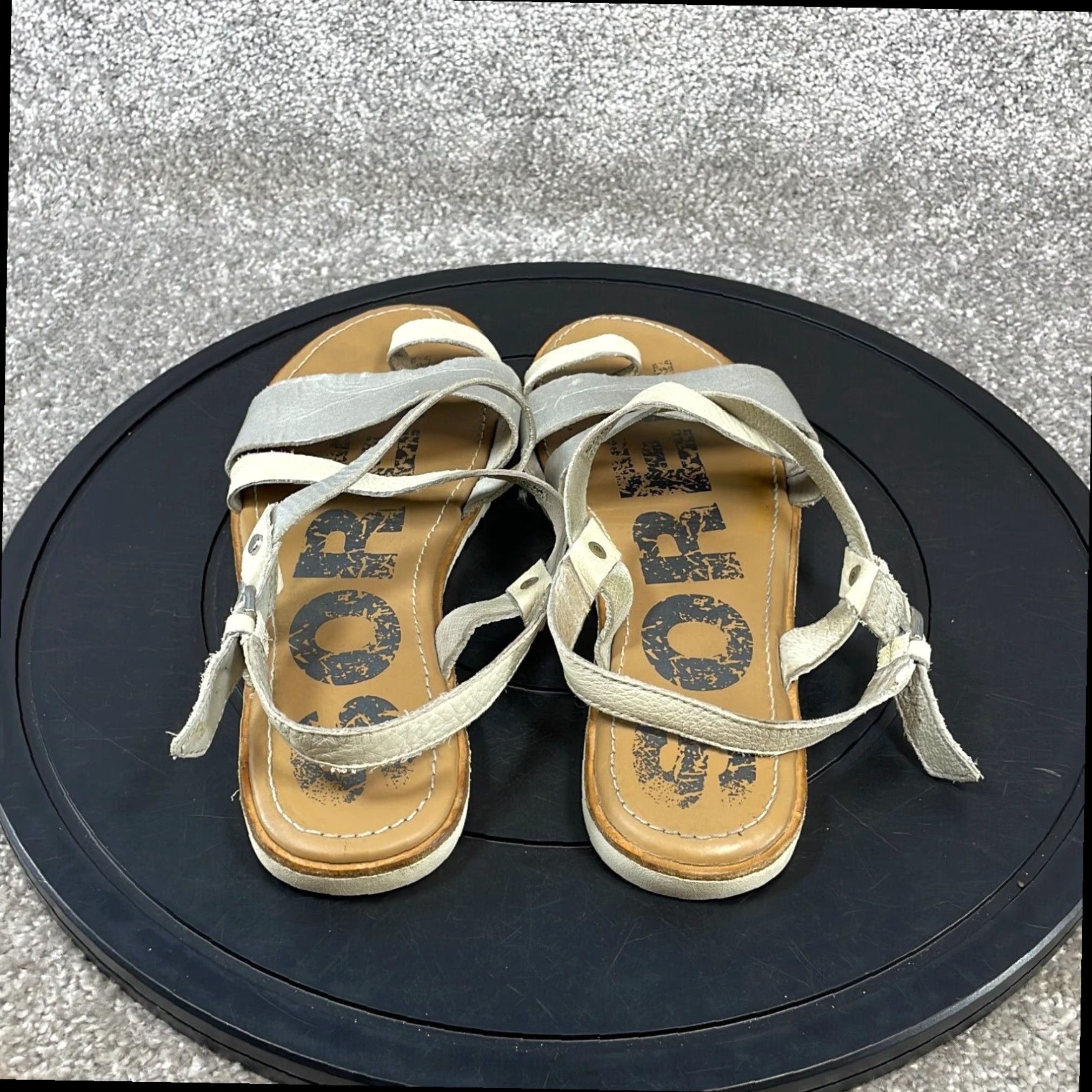 SOREL Ella Sandals Womens Size 10 Extra Large XL Silver Beige Leather Size US 8 / IT 38 - 5 Thumbnail