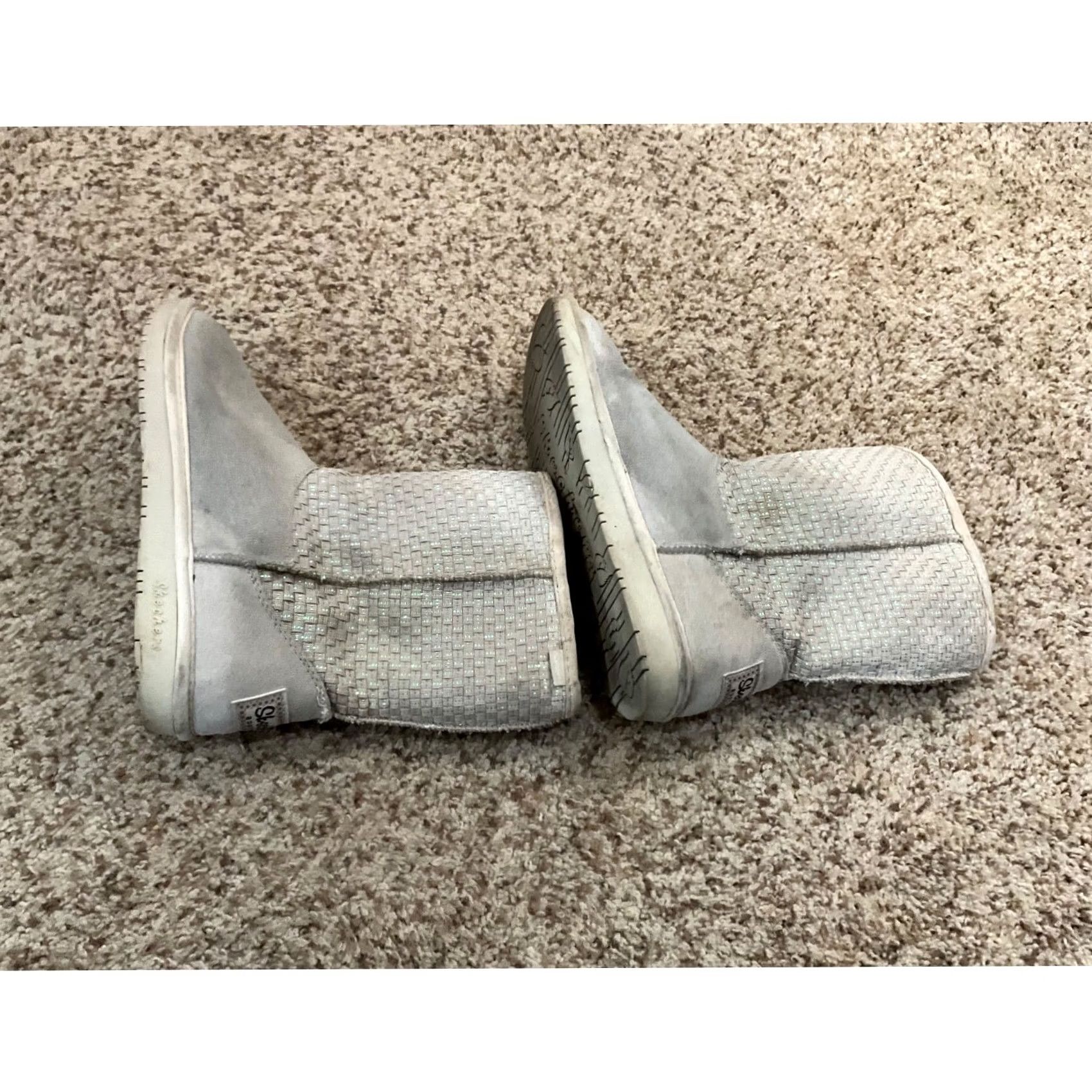 SKECHERS SKECHERS Bling Boots Woman Boots 8.5 White Faux Fur Round Toe Ankle Bootie Winter Flat Heel Pull On Women Size US 9 / IT 39 - 6 Thumbnail