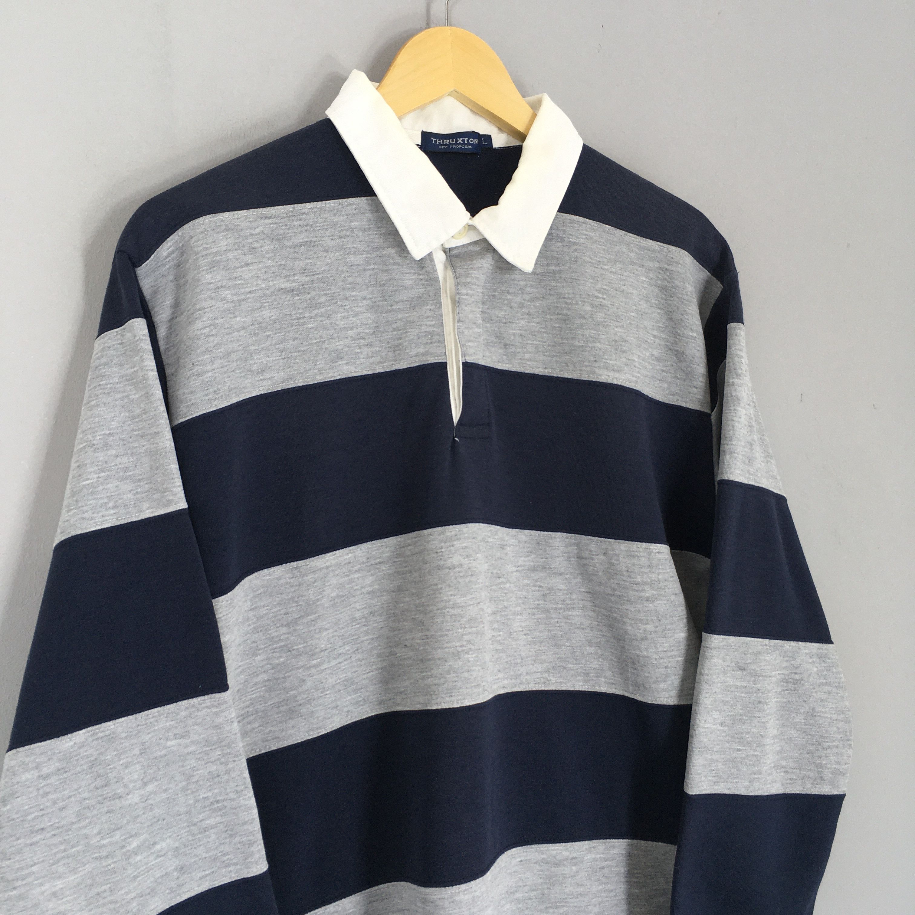 Solid & Striped × Vintage Vintage Thruxton Stripes Polo Rugby Shirt Large Size US L / EU 52-54 / 3 - 3 Thumbnail