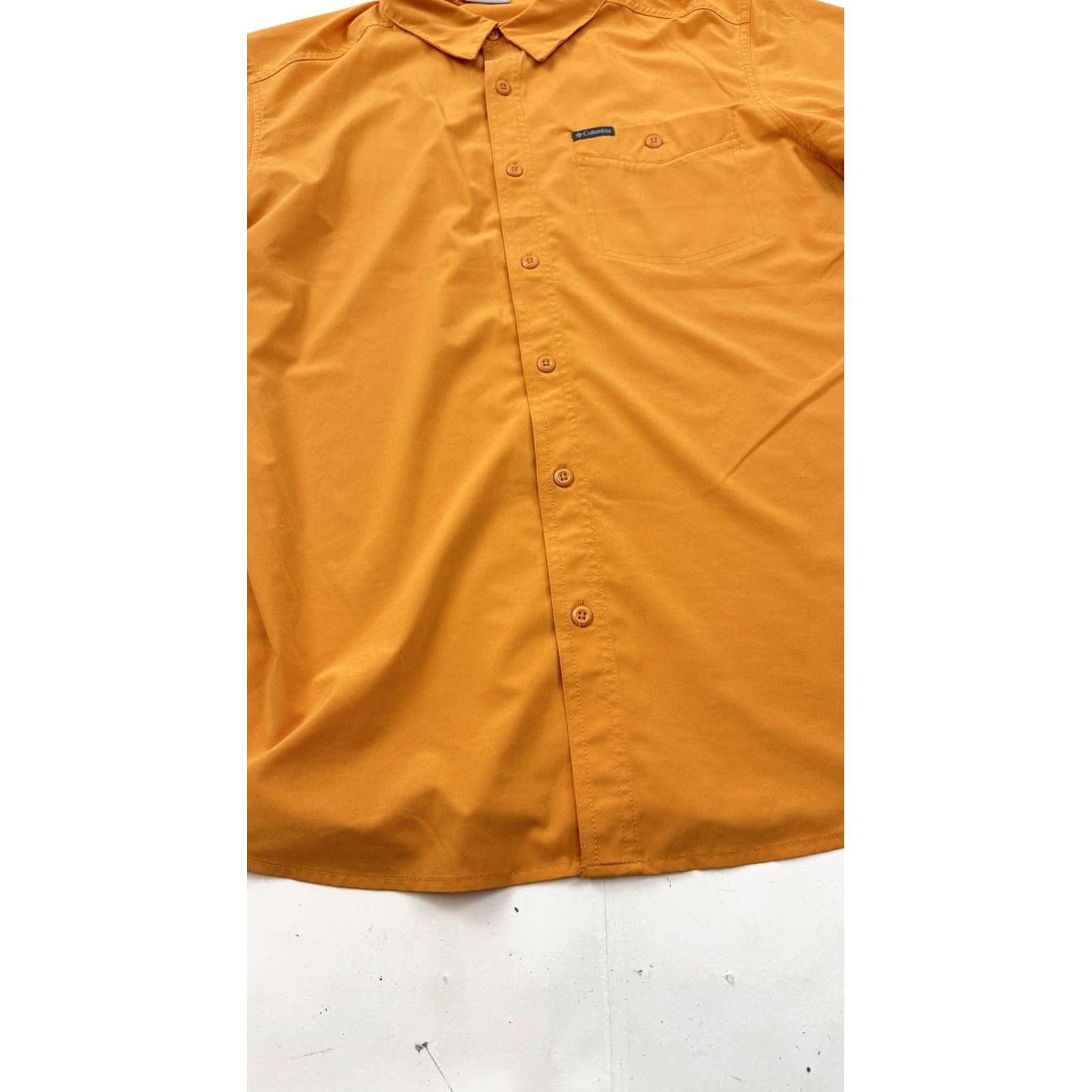 Vintage Columbia Shirt Mens Large Orange Stretch Short Sleeve Button Up Casual Outdoor Size US L / EU 52-54 / 3 - 2 Thumbnail