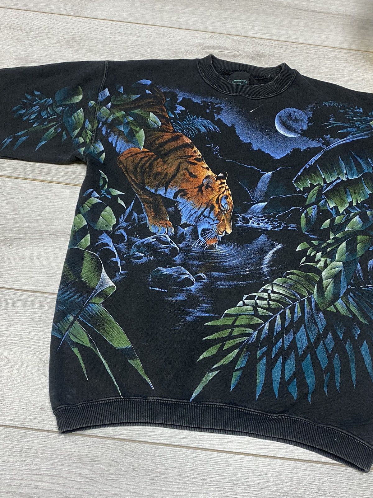 Habitat 🔥90s🔥Vintage tiger night Sweatshirt Full Print Habitat Size US M / EU 48-50 / 2 - 3 Thumbnail