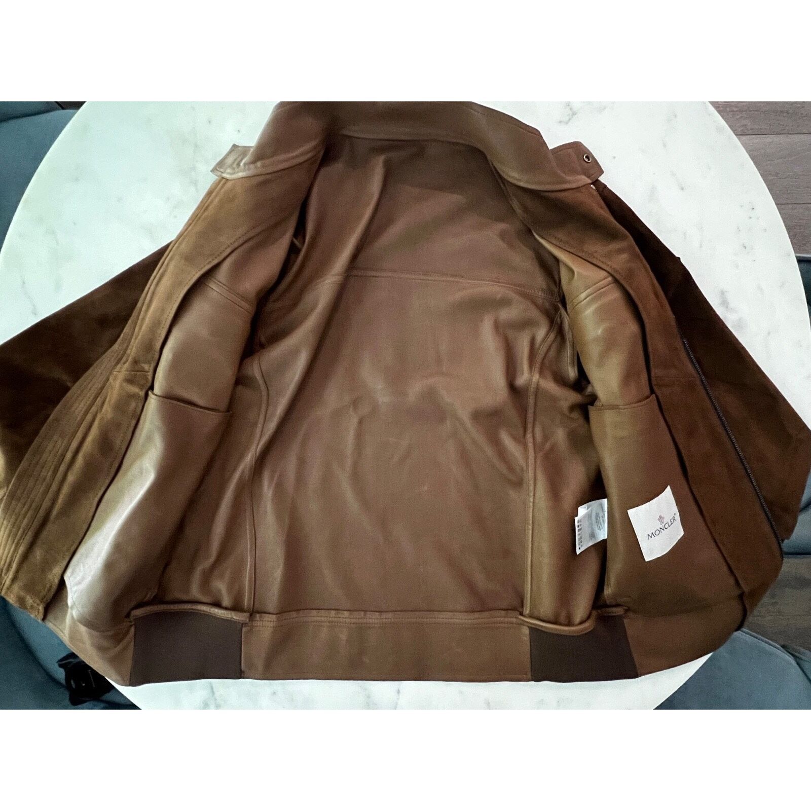 Moncler $3660 Moncler Courry Suede Biker Jacket Brown Men Size 2 NEW Size US M / EU 48-50 / 2 - 7 Thumbnail