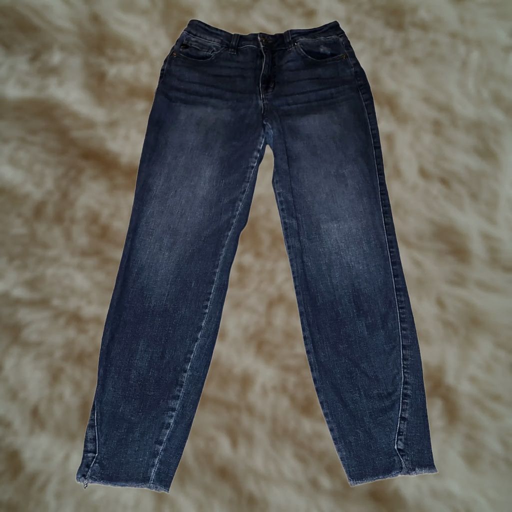 Vintage Kancan Jeans 7/27 Mid-Rise Ankle Slit 5-Pocket Denim Blue Juniors 26 in Cotton Spandex Womens Jeans KC8558M Size 28" / US 6 / IT 42 - 1 Thumbnail
