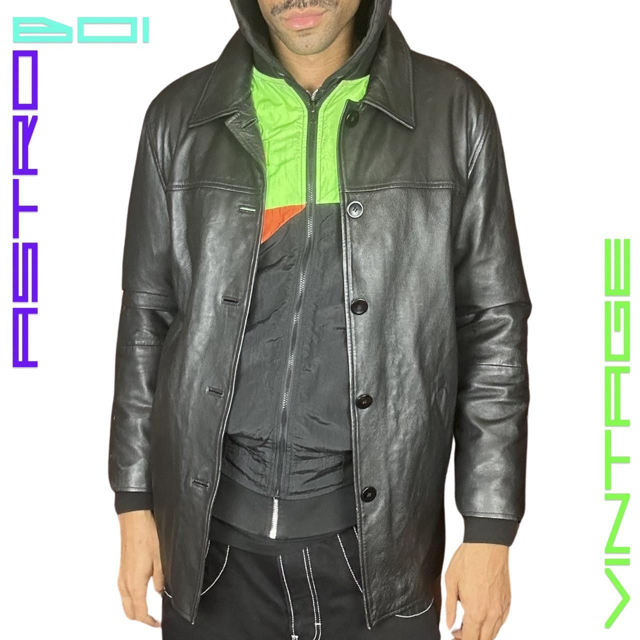 image of Vintage Moda International Black Classic Leather Jacket _ Xl, Men's