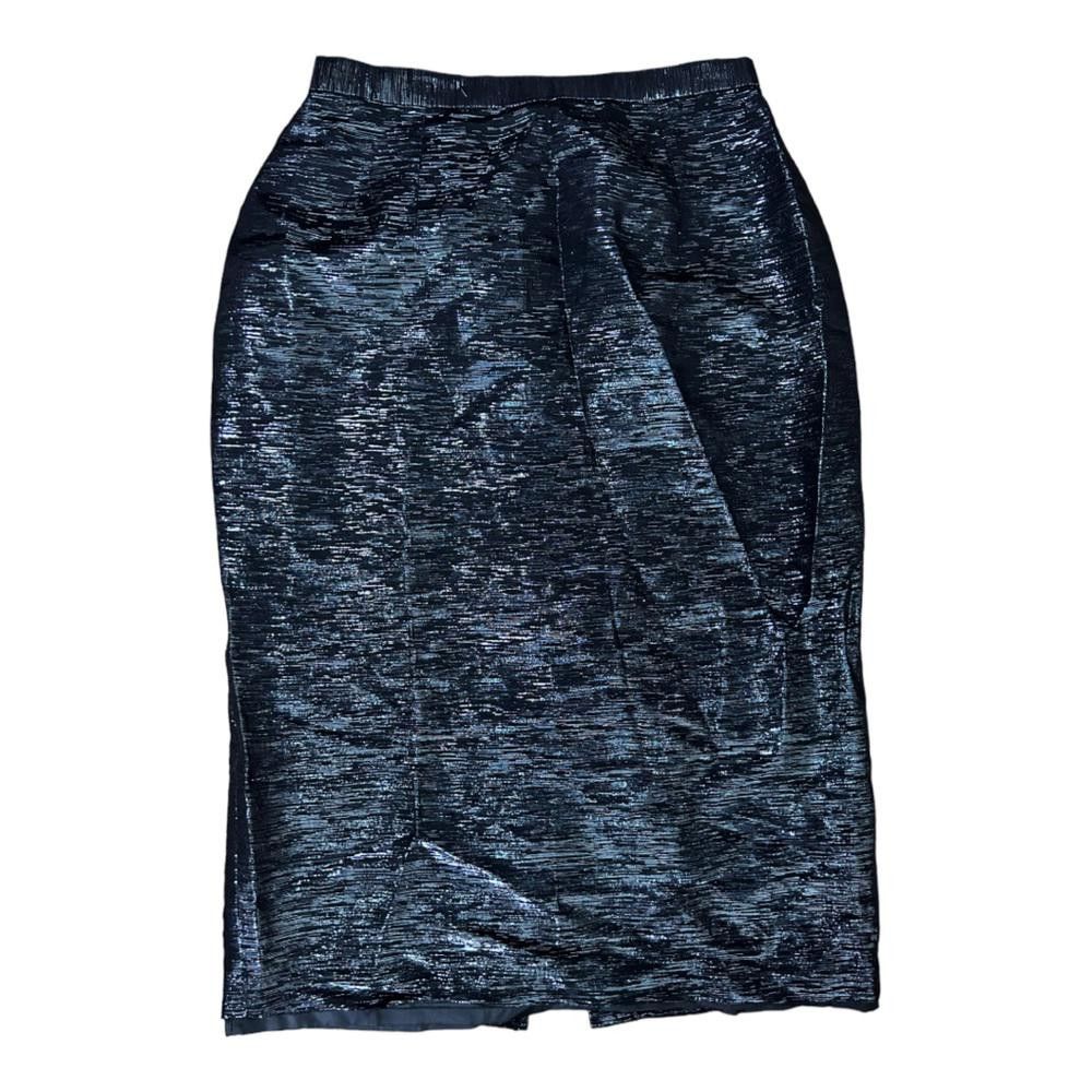 Designer Vintage Silver & Black Skirt Size 14 Size 36" / US 14 / IT 50 - 1 Thumbnail