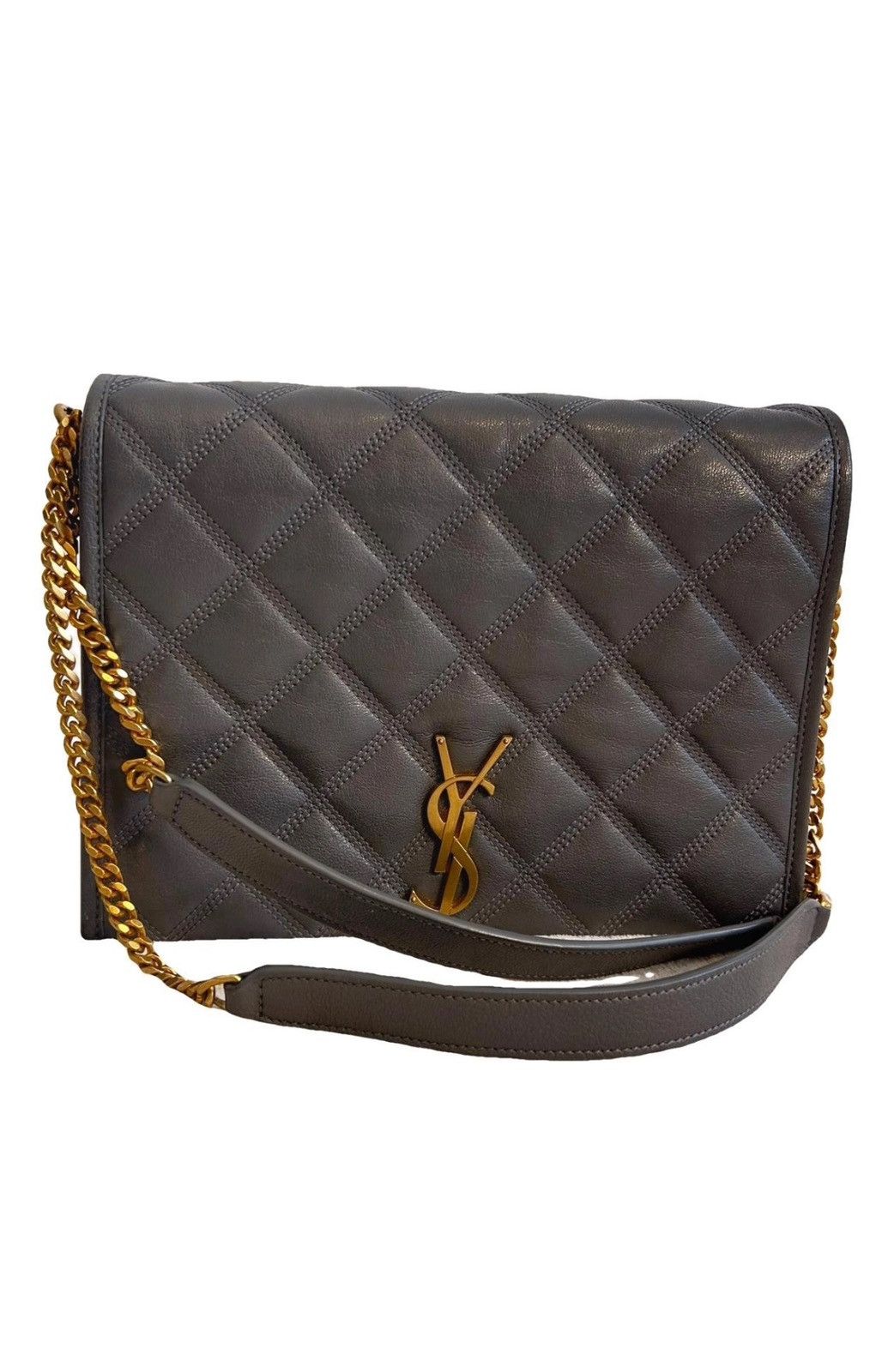 Saint Laurent Paris Saint Laurent Becky Bag - Stormy Grey / Gold Size ONE SIZE - 1 Thumbnail