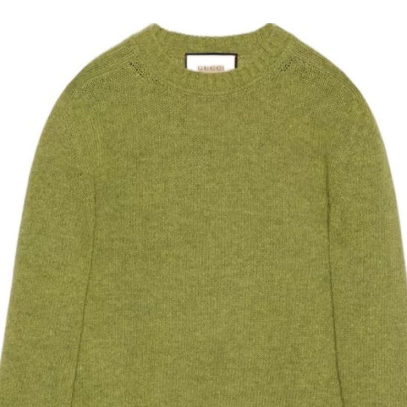 Gucci o1loc1c0925 Wool Jumper With Gucci Embroidery in Green Size US S / EU 44-46 / 1 - 2 Thumbnail