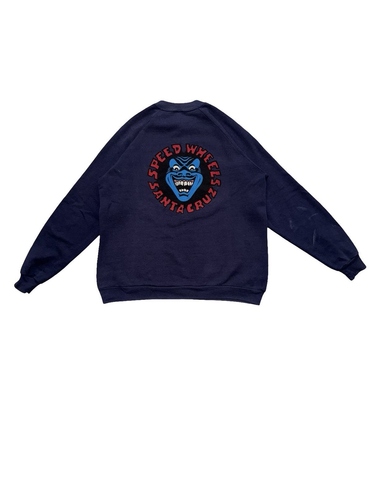 Santa Cruz Skateboards Vintage 90s Santa Cruz Speed Wheels Blue Demon Crewneck Size US XL / EU 56 / 4 - 3 Thumbnail