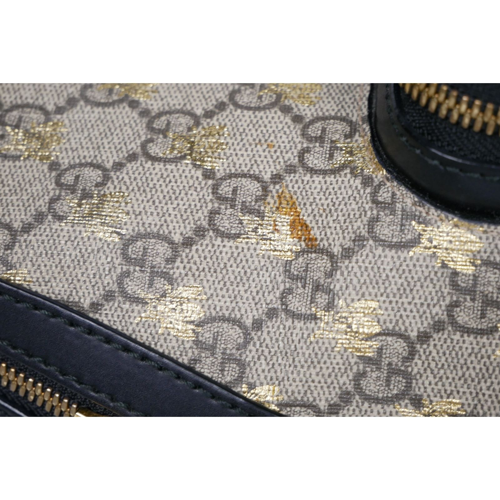 Gucci Gucci Beige GG Supreme Canvas Leather Bees Backpack Size ONE SIZE - 11 Thumbnail