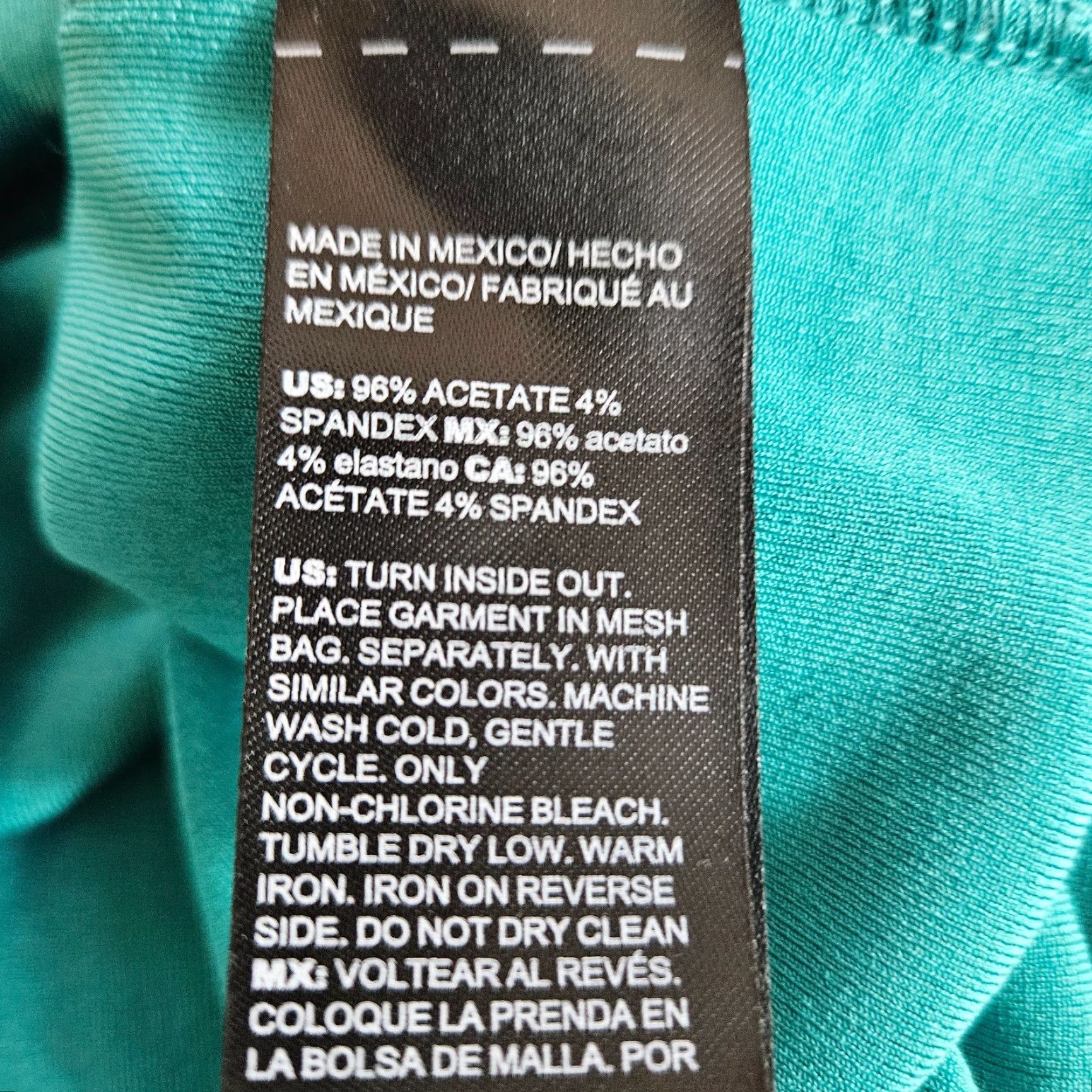 Vintage Chico's Top Shirt Womens Medium Teal Short Sleeve Button Detail Slinky Size M / US 6-8 / IT 42-44 - 5 Thumbnail