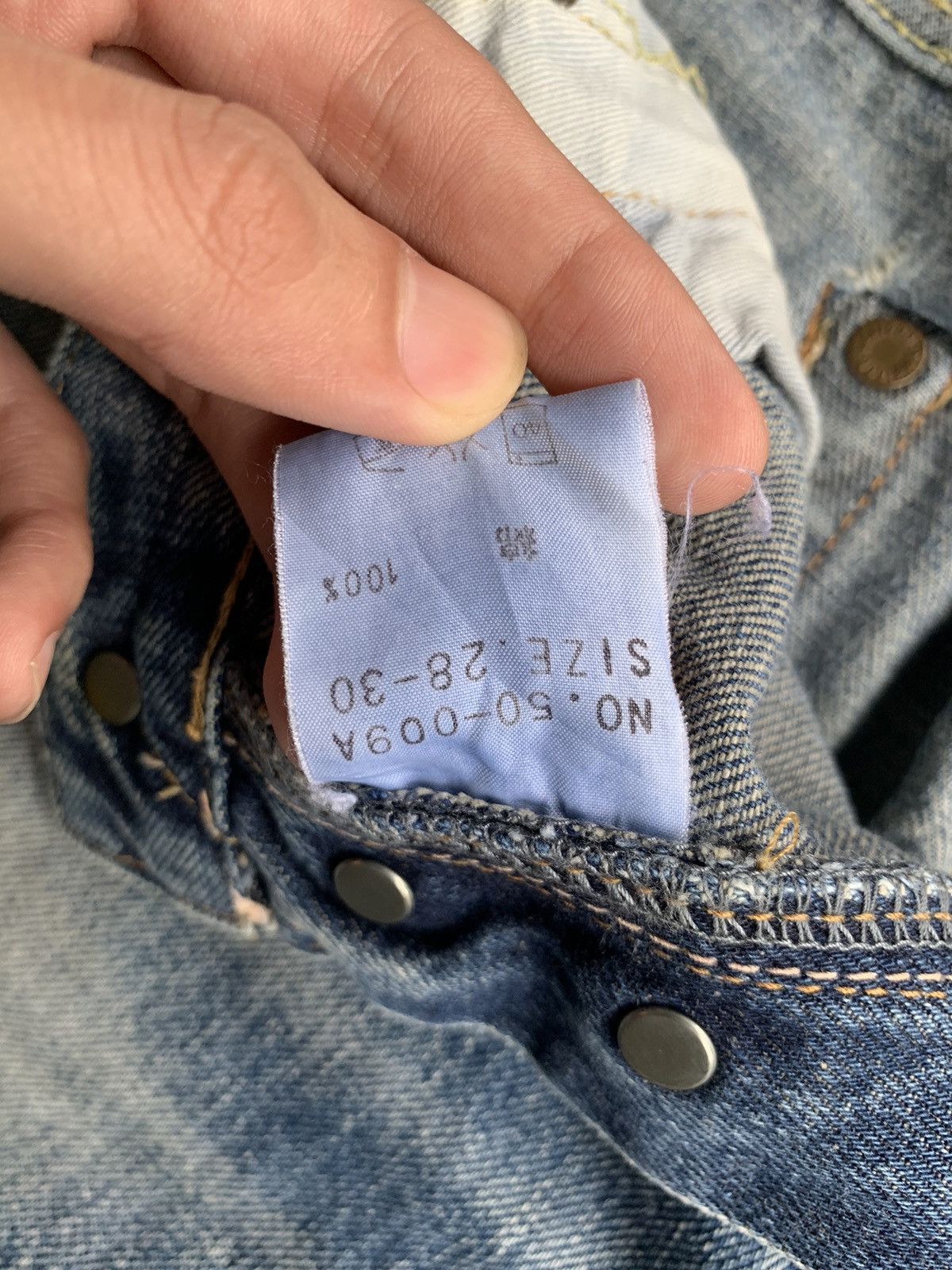 OMNIGOD OMNIGOD JAPANESE BUTTON FLY SELVEDGE DISTRESSED DENIM🎌 Size US 28 / EU 44 - 20 Thumbnail