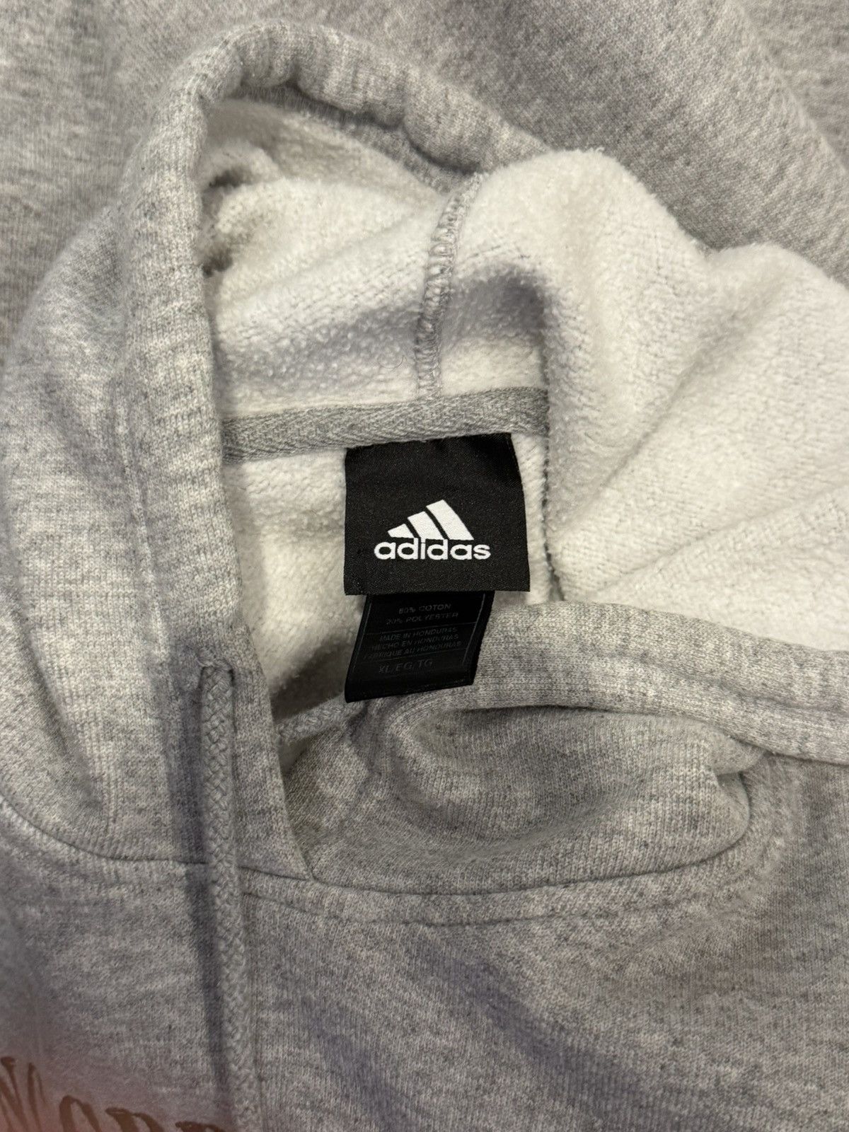Adidas Vintage Adidas Collage light grey hoodie Size US XL / EU 56 / 4 - 3 Thumbnail