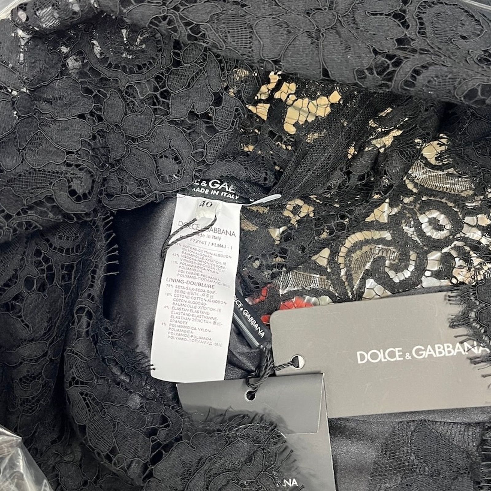 Dolce & Gabbana Dolce & Gabbana Black Lace 3/4 Sleeve Top Blouse IT 38 XS Size XS / US 0-2 / IT 36-38 - 7 Thumbnail