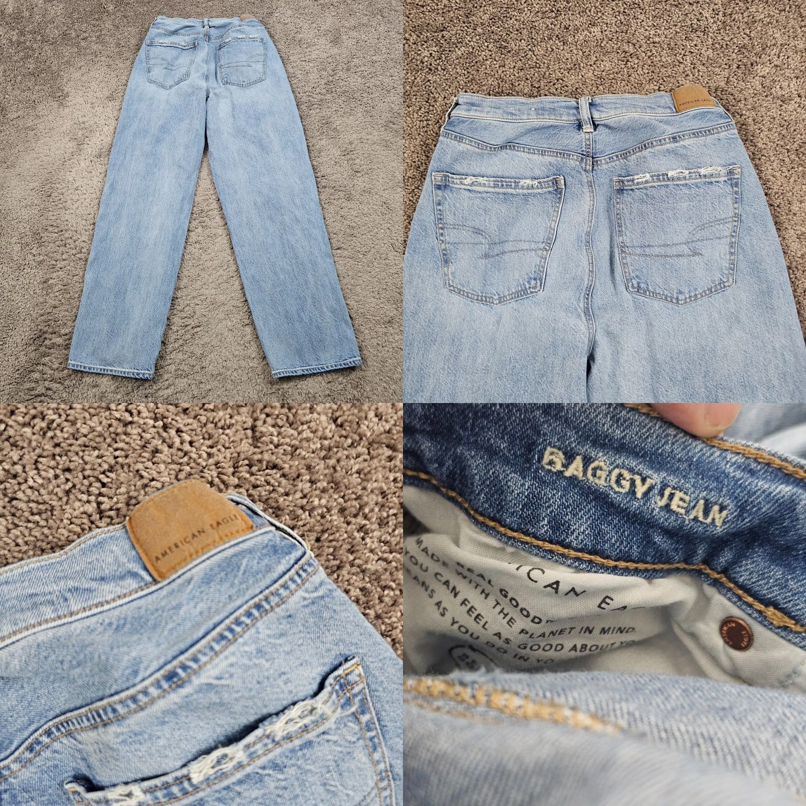 American Eagle Outfitters American Eagle Outfitters Jeans Womens 10 Baggy Fit High Rise Light Wash Denim 26x30 Size 32" / US 10 / IT 46 - 8 Thumbnail