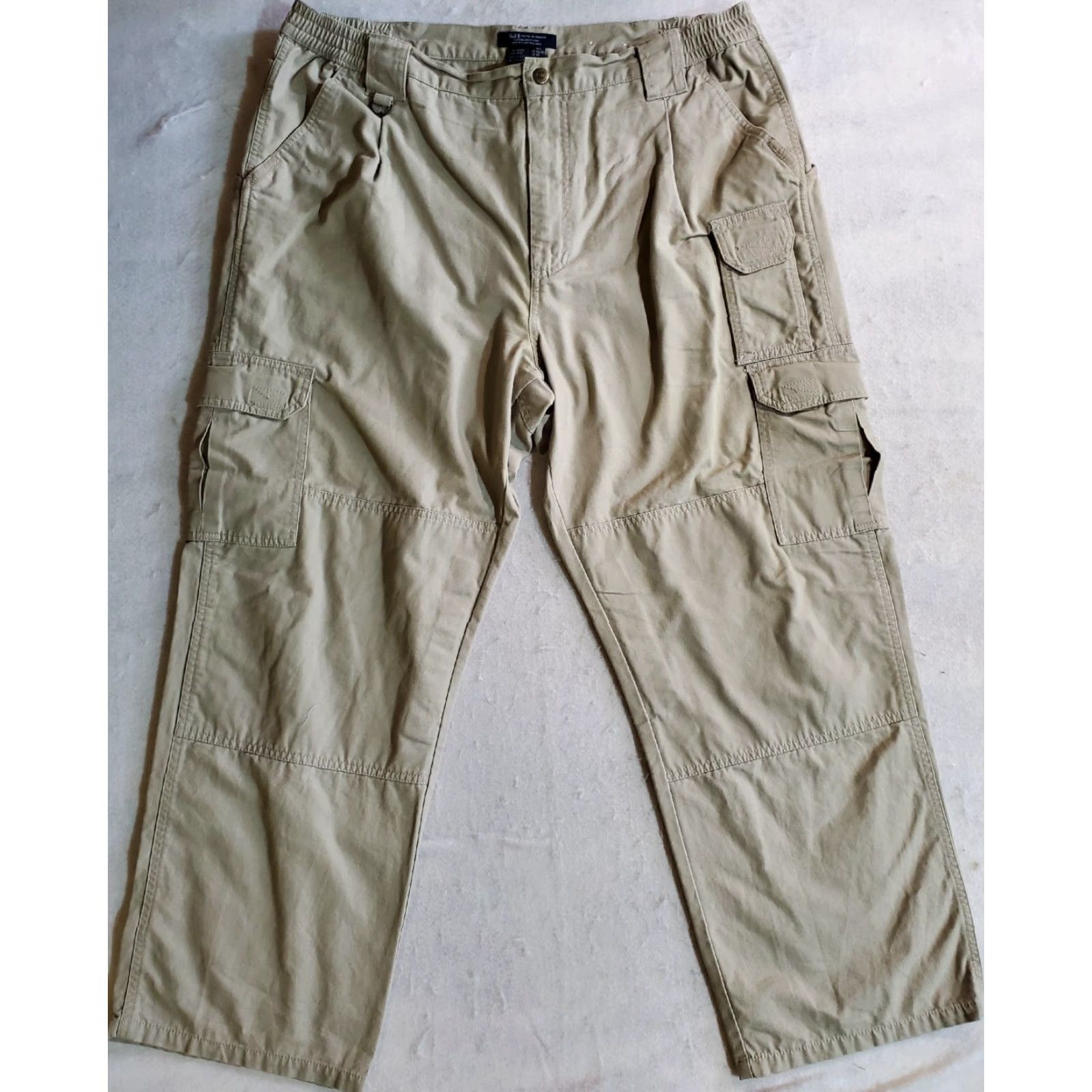Vintage 5.11 Tactical Pants Mens 40x30 Cargo Pockets Tan & Gray 2 Pair 74251 Relaxed Straight Canvas 100% Cotton Utility Workwear Casual Size US 40 / EU 56 - 4 Thumbnail