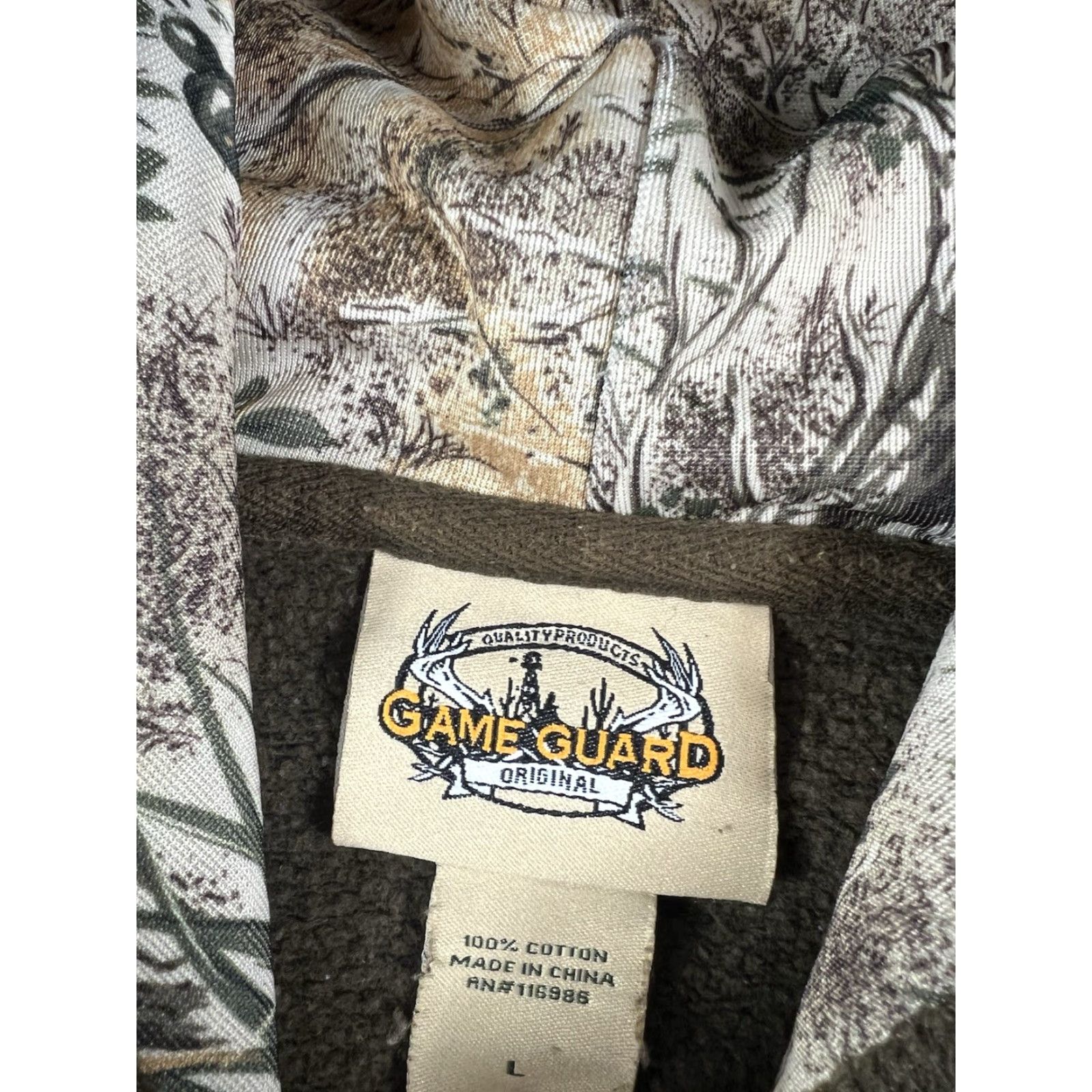 Vintage Game Guard Hoodie Pullover Sweatshirt L Brown Outdoor Classic Hooded Pockets Fleece Men size Large Texas Luckenbach 90s Size US L / EU 52-54 / 3 - 3 Thumbnail
