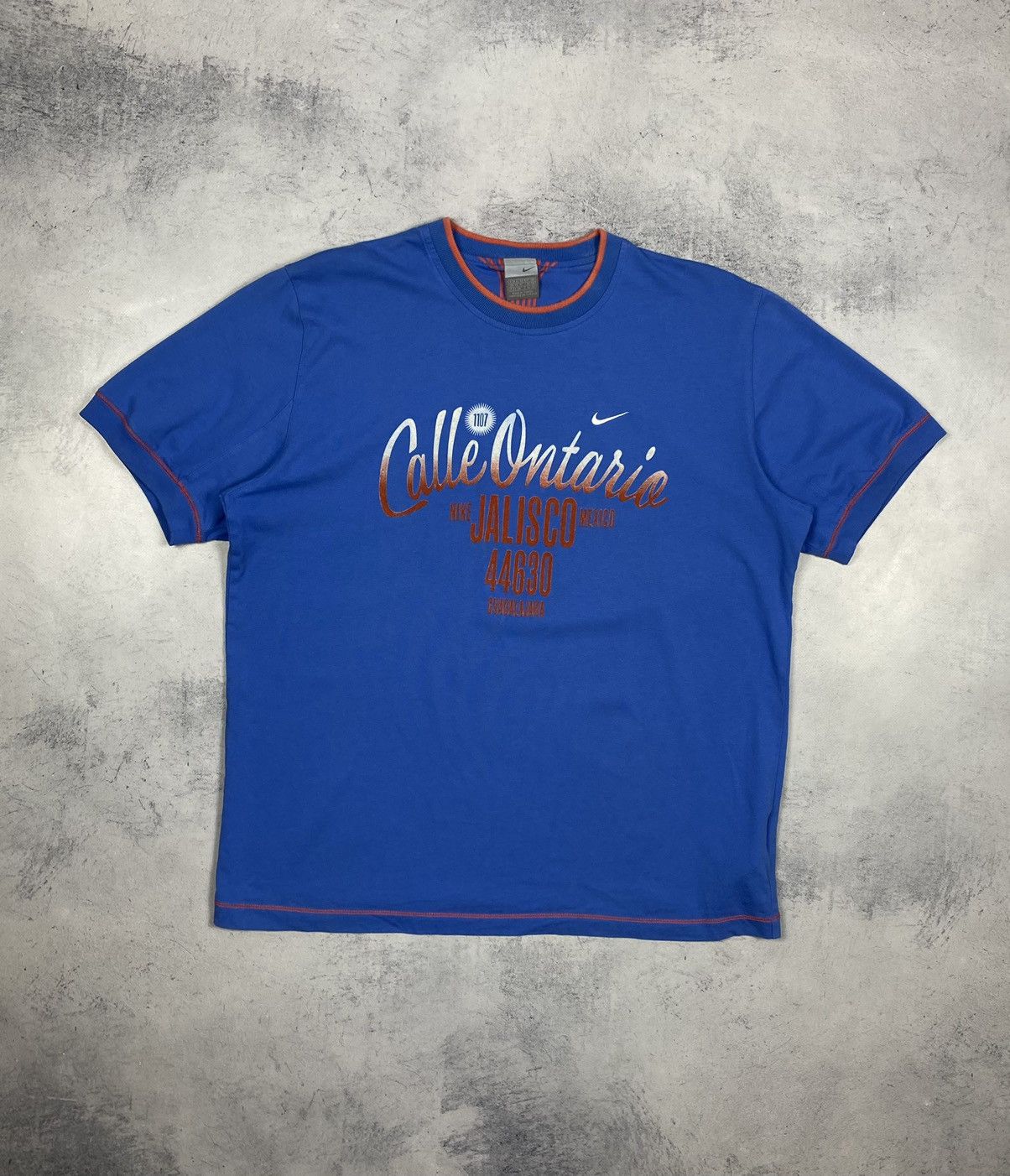 Nike Vintage 90 Nike Calle Ontario Jalisco Mexico Swoosh T Shirt Size US XL / EU 56 / 4 - 2 Thumbnail