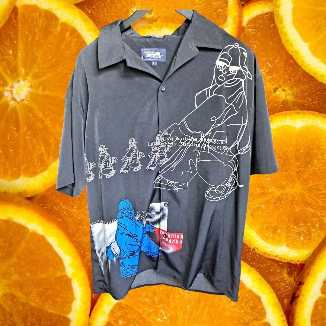 Other Laughing Buddha Graphic Shirt Button Up Short Sleeve Streetw Size US L / EU 52-54 / 3 - 3 Thumbnail