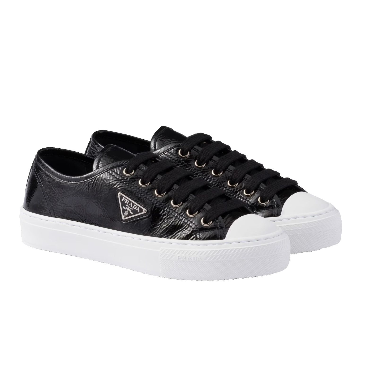 Prada Prada Smash Naplak Logo Flat Low Top Trainer Sneaker 39 Size US 9 / IT 39 - 1 Thumbnail