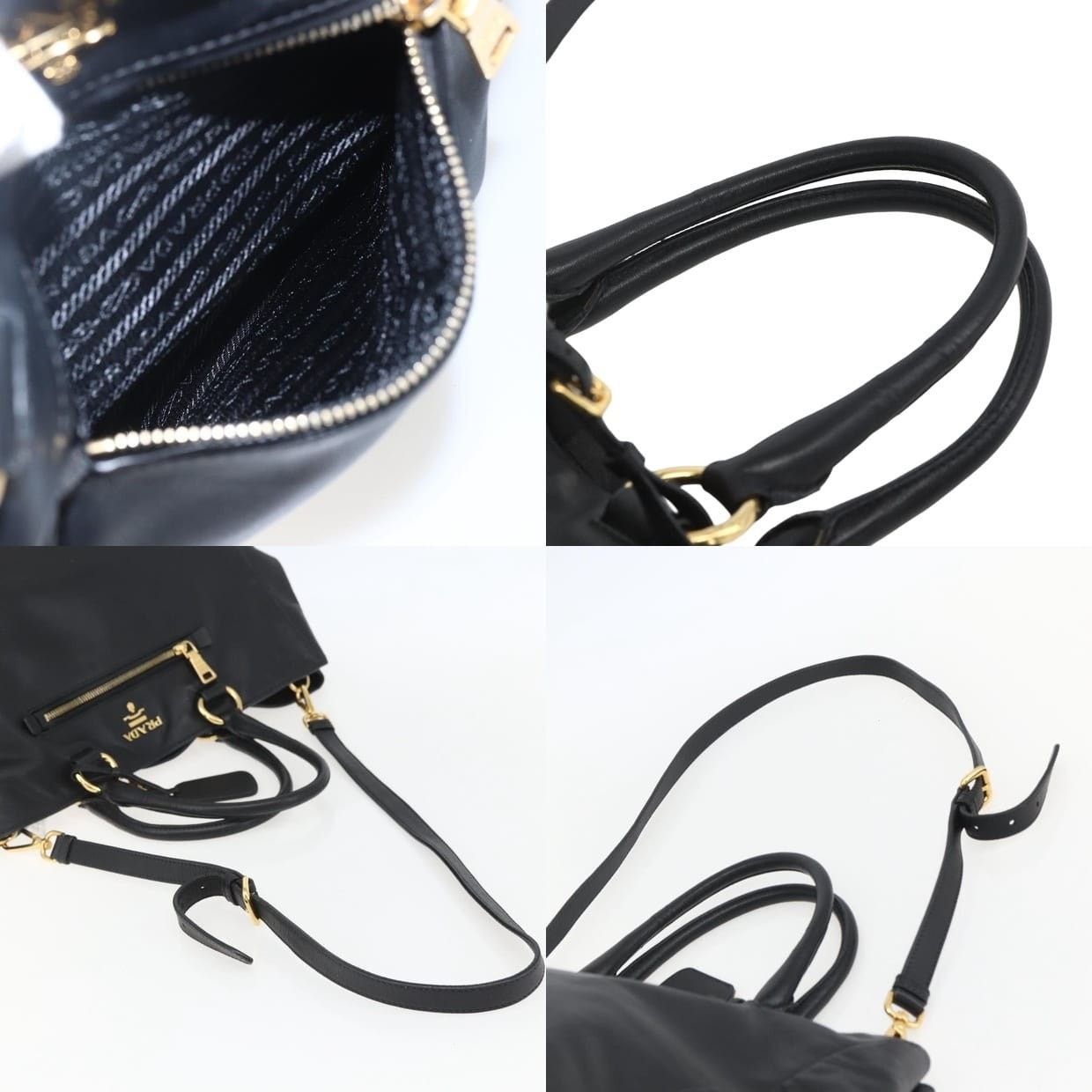 Prada Prada Leather Handbag Black Size ONE SIZE - 14 Thumbnail