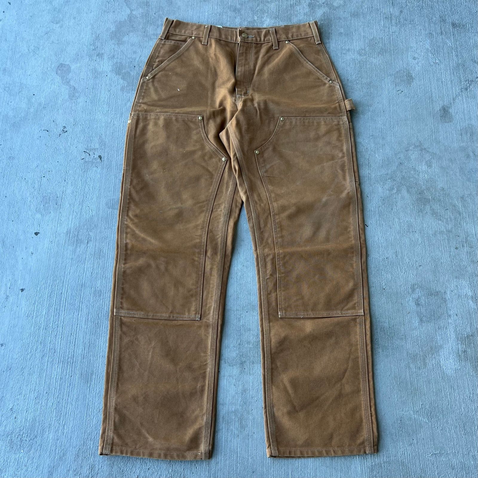 Carhartt × Vintage Carhartt brown double knee work wear carpenter pants Size US 31 - 1 Thumbnail